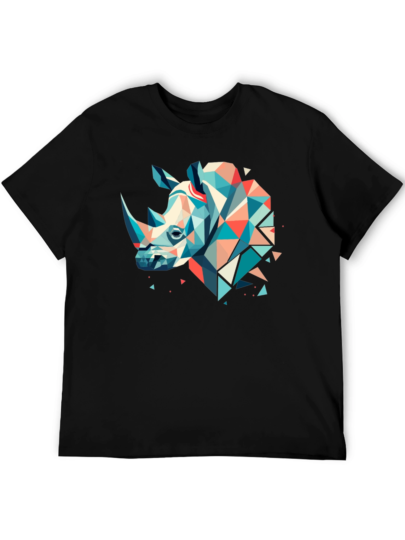 Geometric Rhino Graphic Tee - Modern Art Shirt