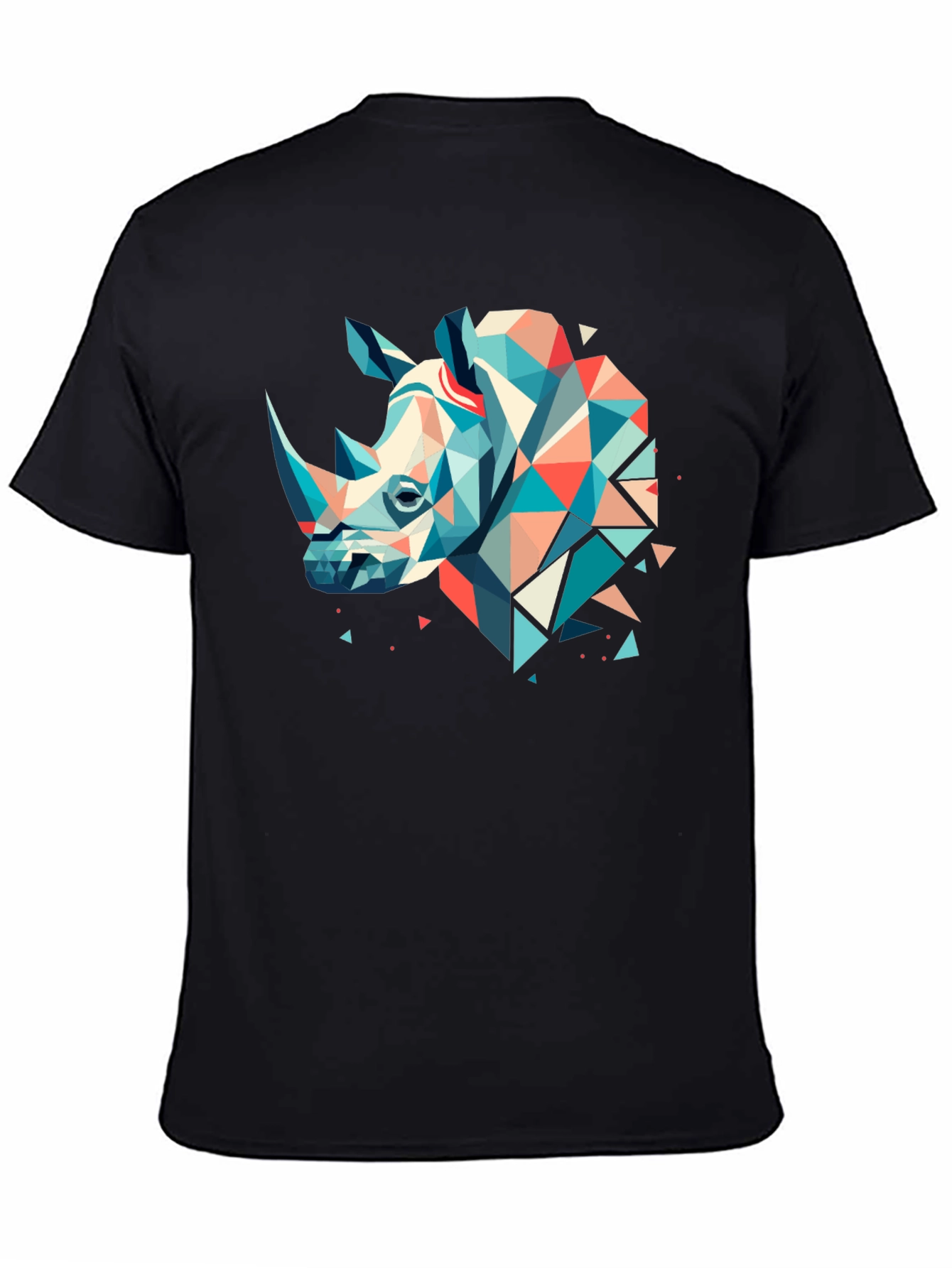 Geometric Rhino Graphic Tee - Modern Art Shirt