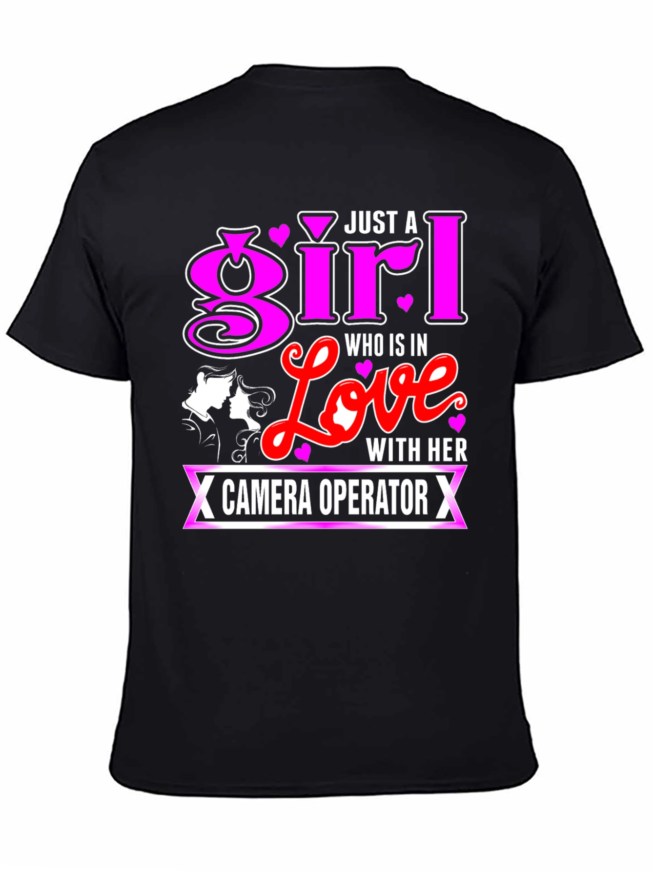 Girl In Love With Camera Operator Black T-Shirt