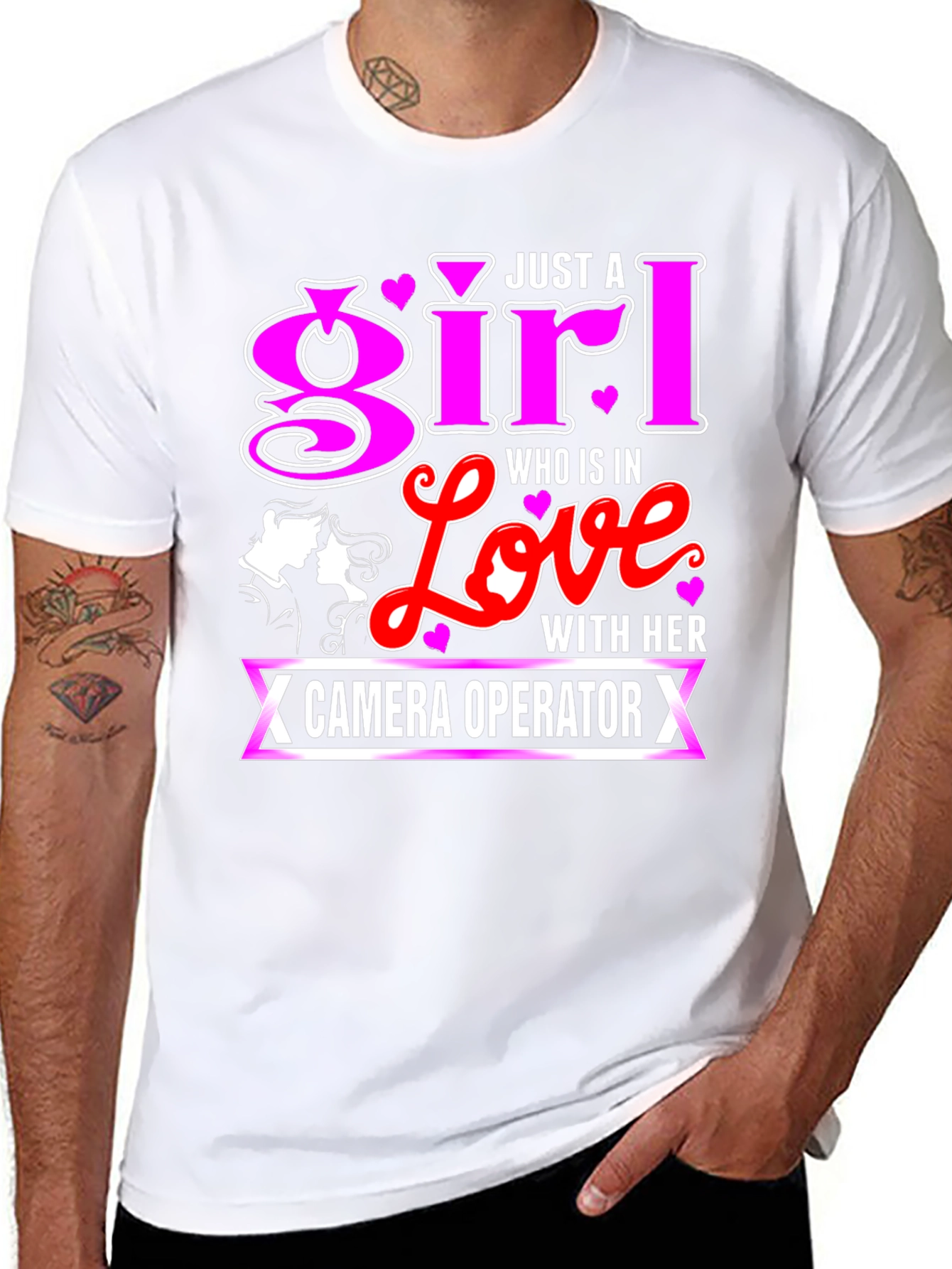 Girl In Love With Camera Operator Black T-Shirt