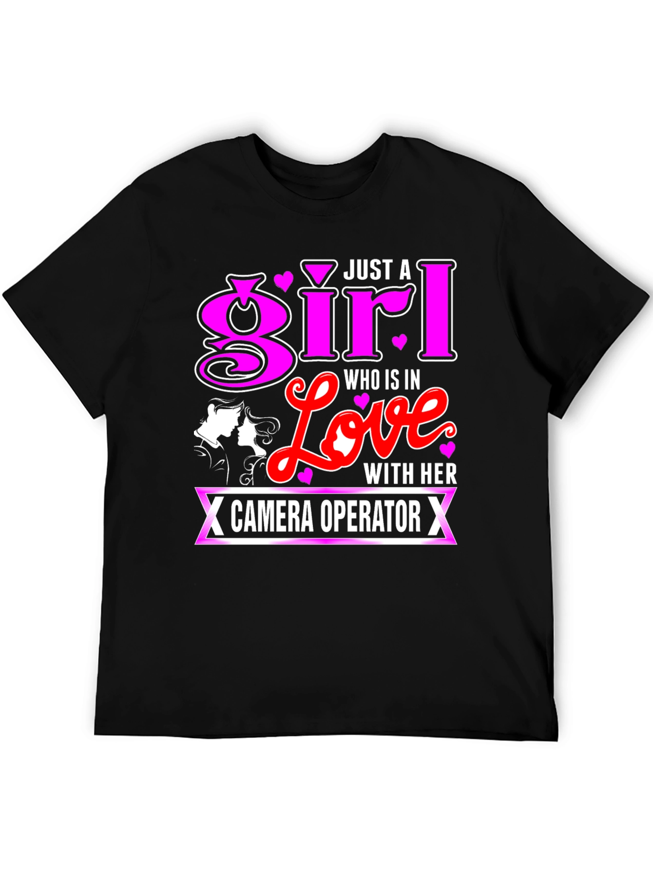Girl In Love With Camera Operator Black T-Shirt
