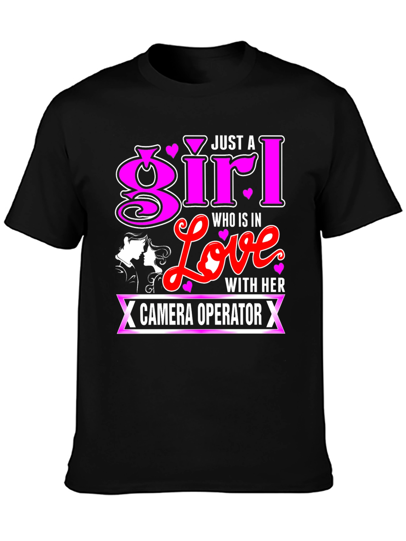 Girl In Love With Camera Operator Black T-Shirt