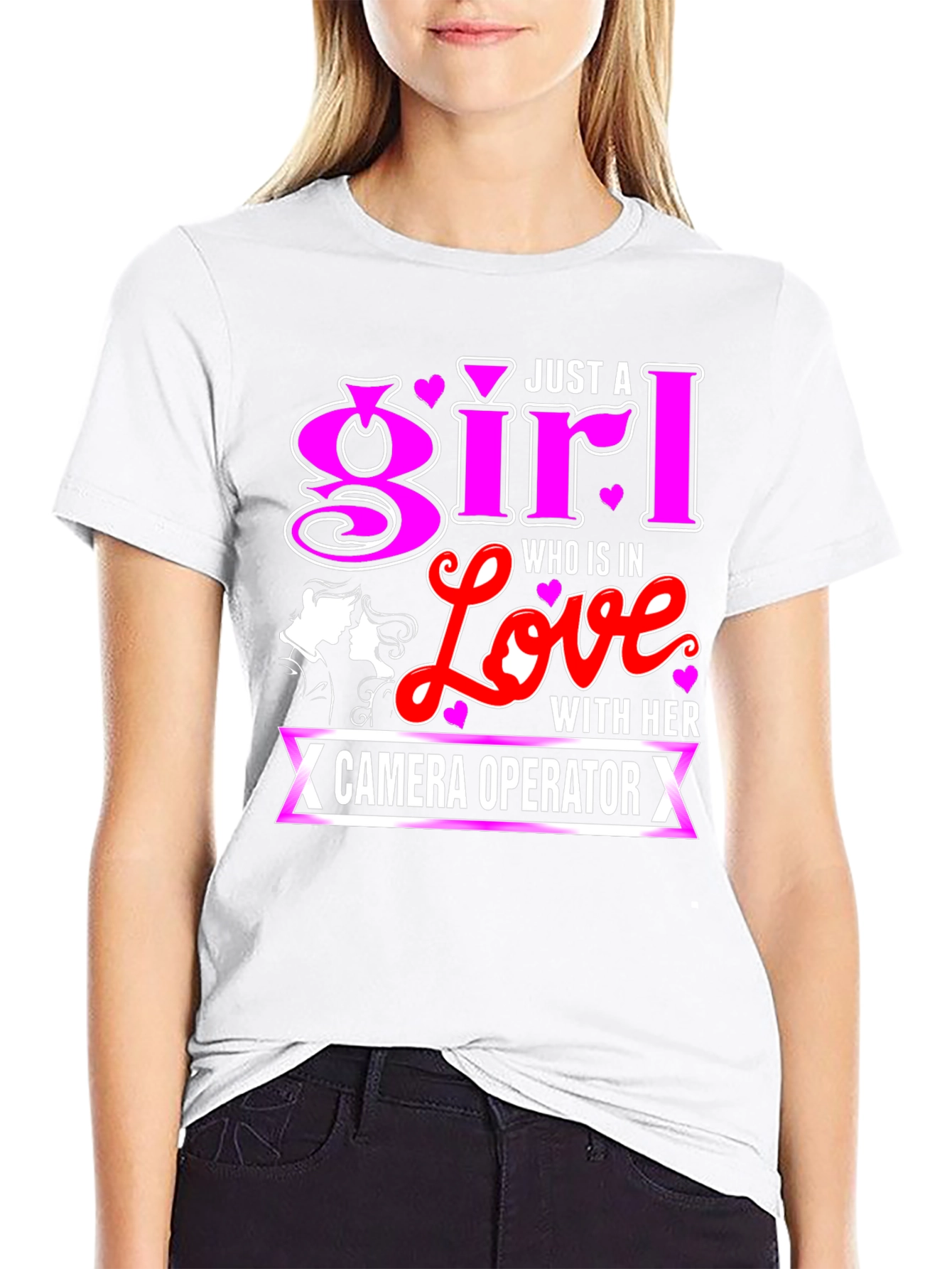 Girl In Love With Camera Operator Black T-Shirt