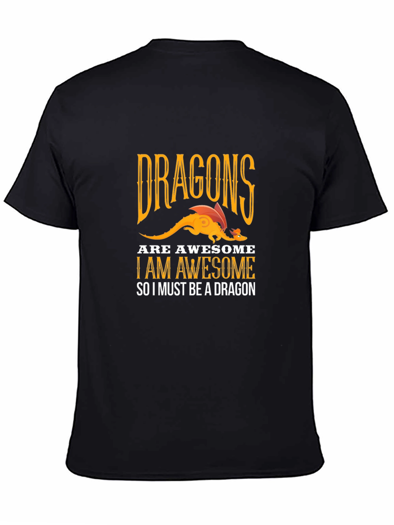 Awesome Dragon Graphic Tee - Black Cotton T-Shirt