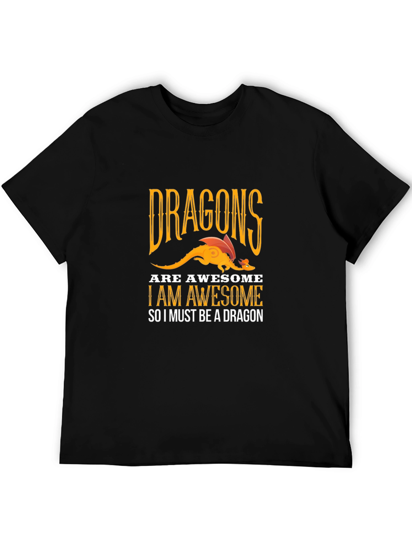 Awesome Dragon Graphic Tee - Black Cotton T-Shirt