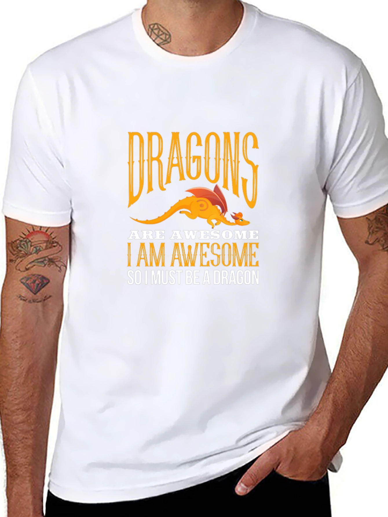 Awesome Dragon Graphic Tee - Black Cotton T-Shirt