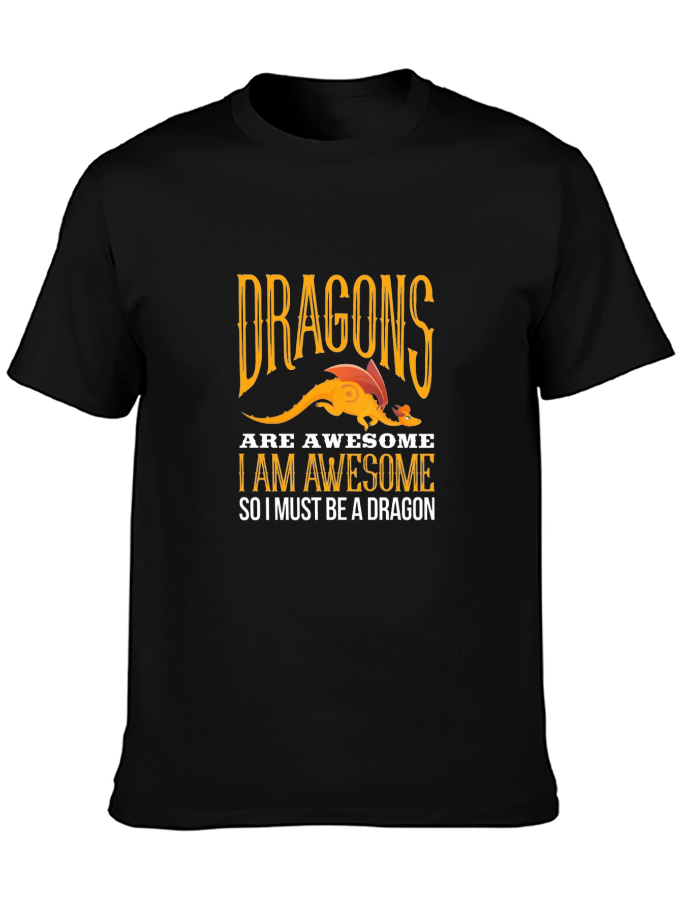 Awesome Dragon Graphic Tee - Black Cotton T-Shirt