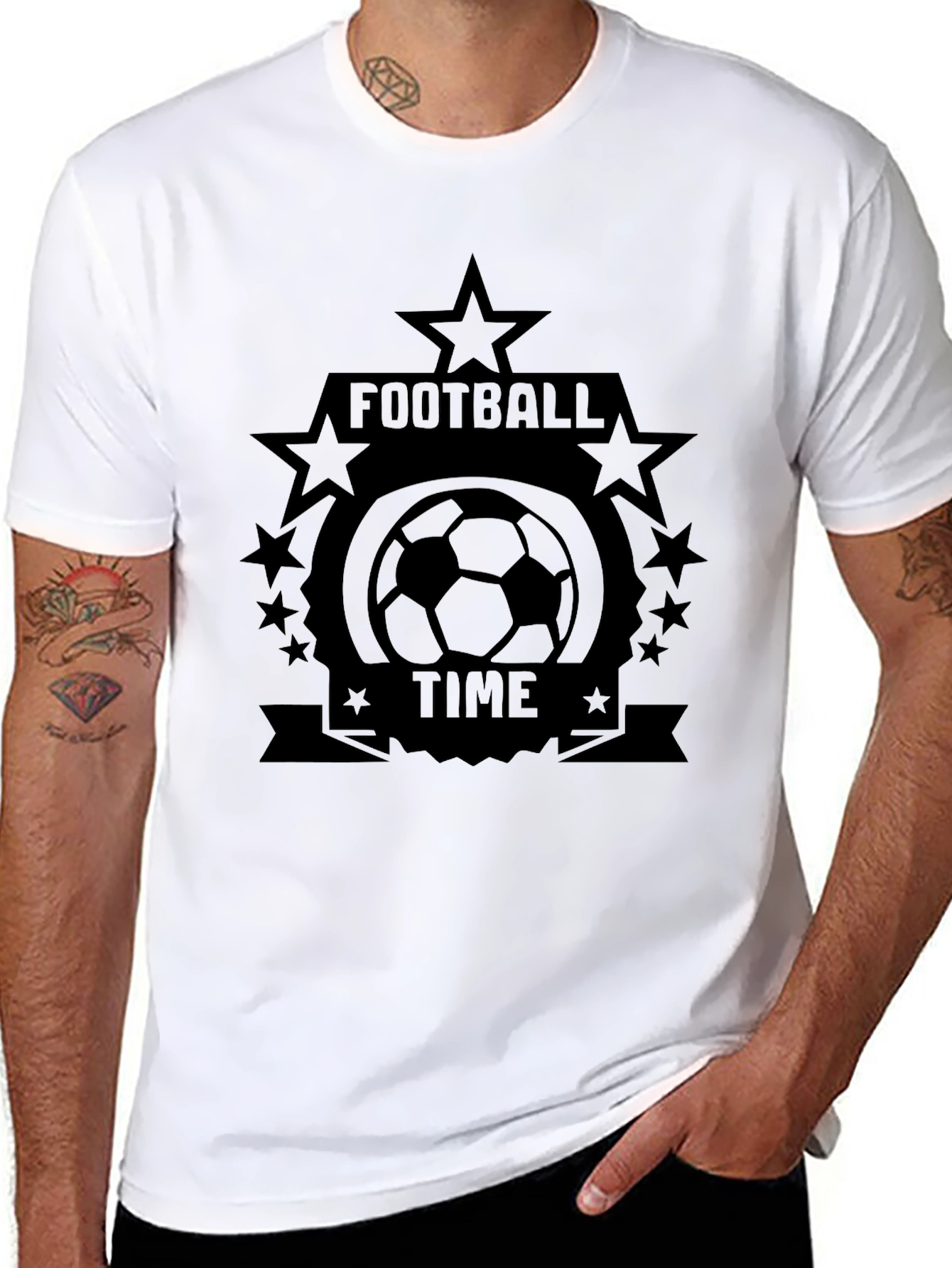 Football Time Black Graphic T-Shirt