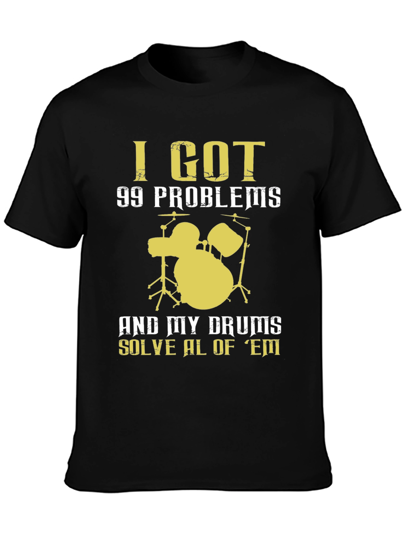 Drummer T-Shirt - 99 Problems Drum Set Music Tee