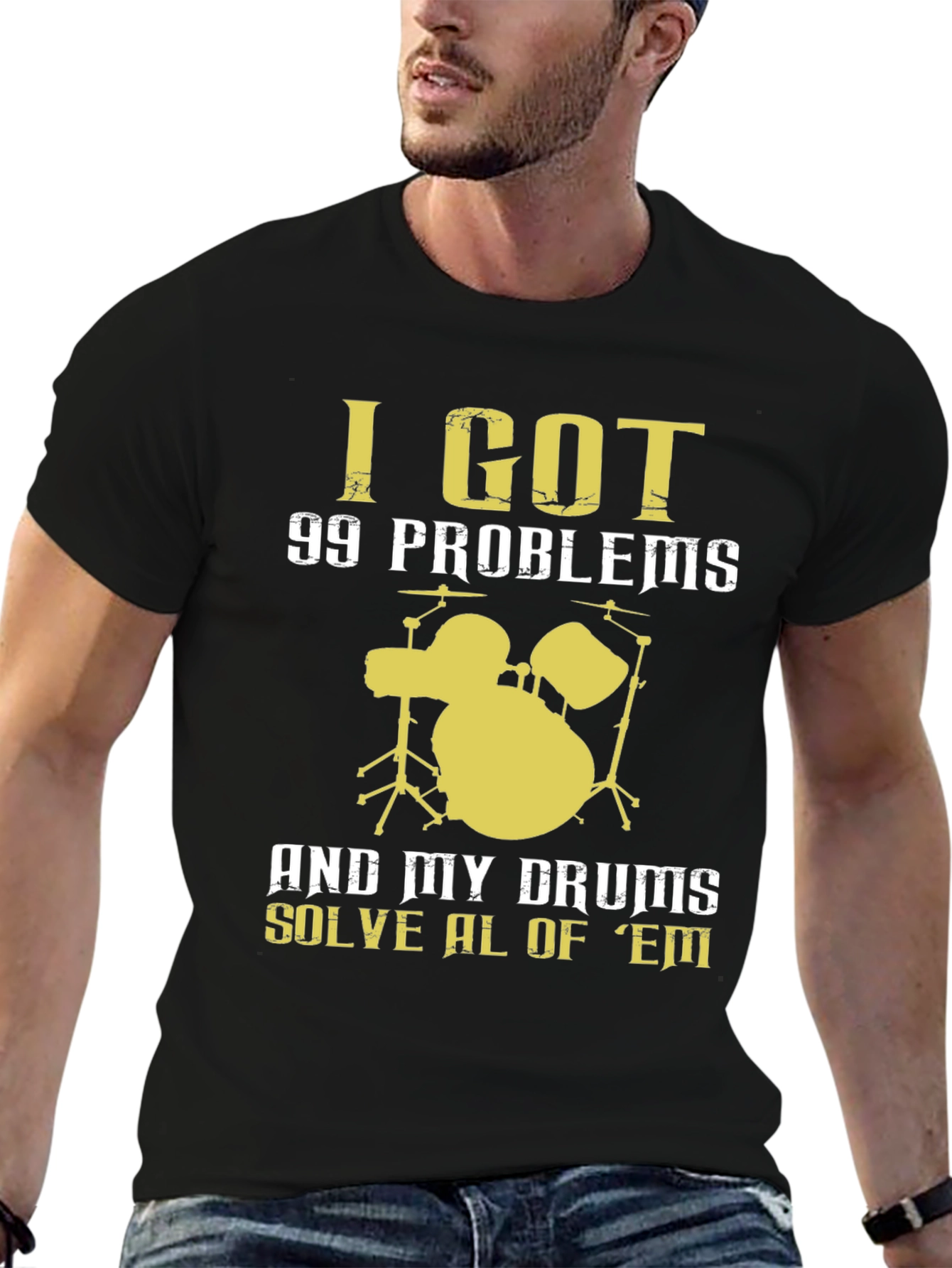 Drummer T-Shirt - 99 Problems Drum Set Music Tee