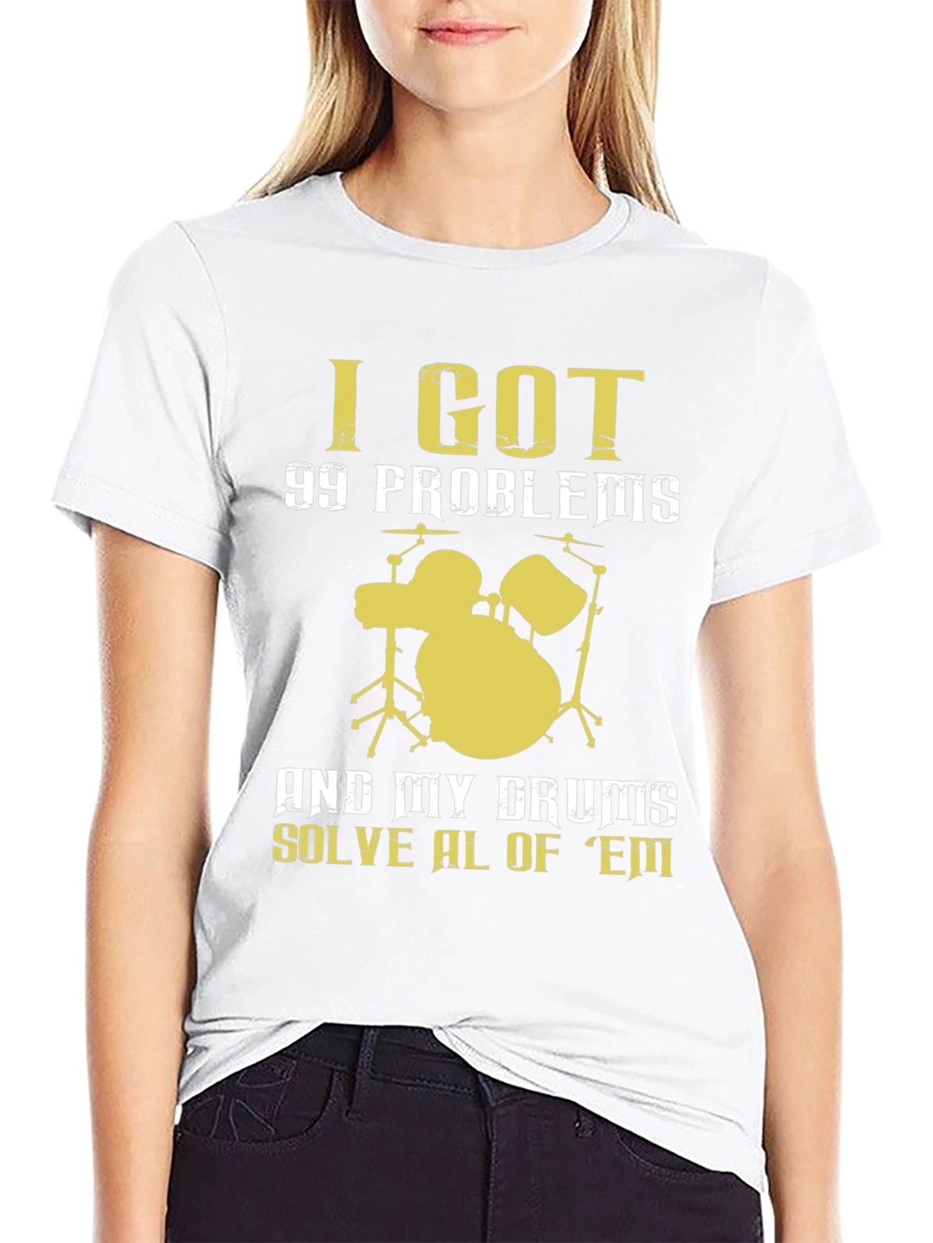Drummer T-Shirt - 99 Problems Drum Set Music Tee