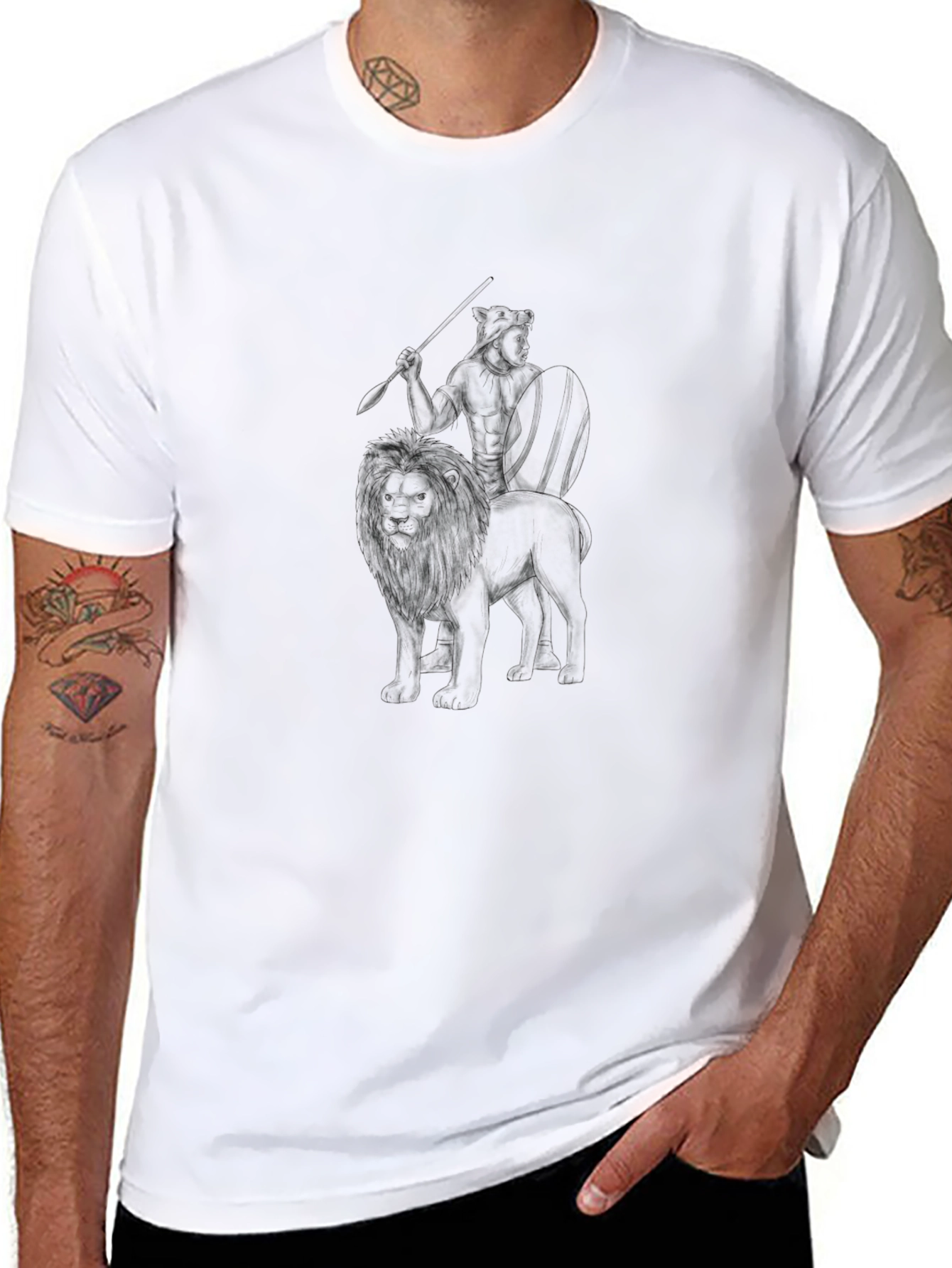 Lion Rider Black Graphic Tee