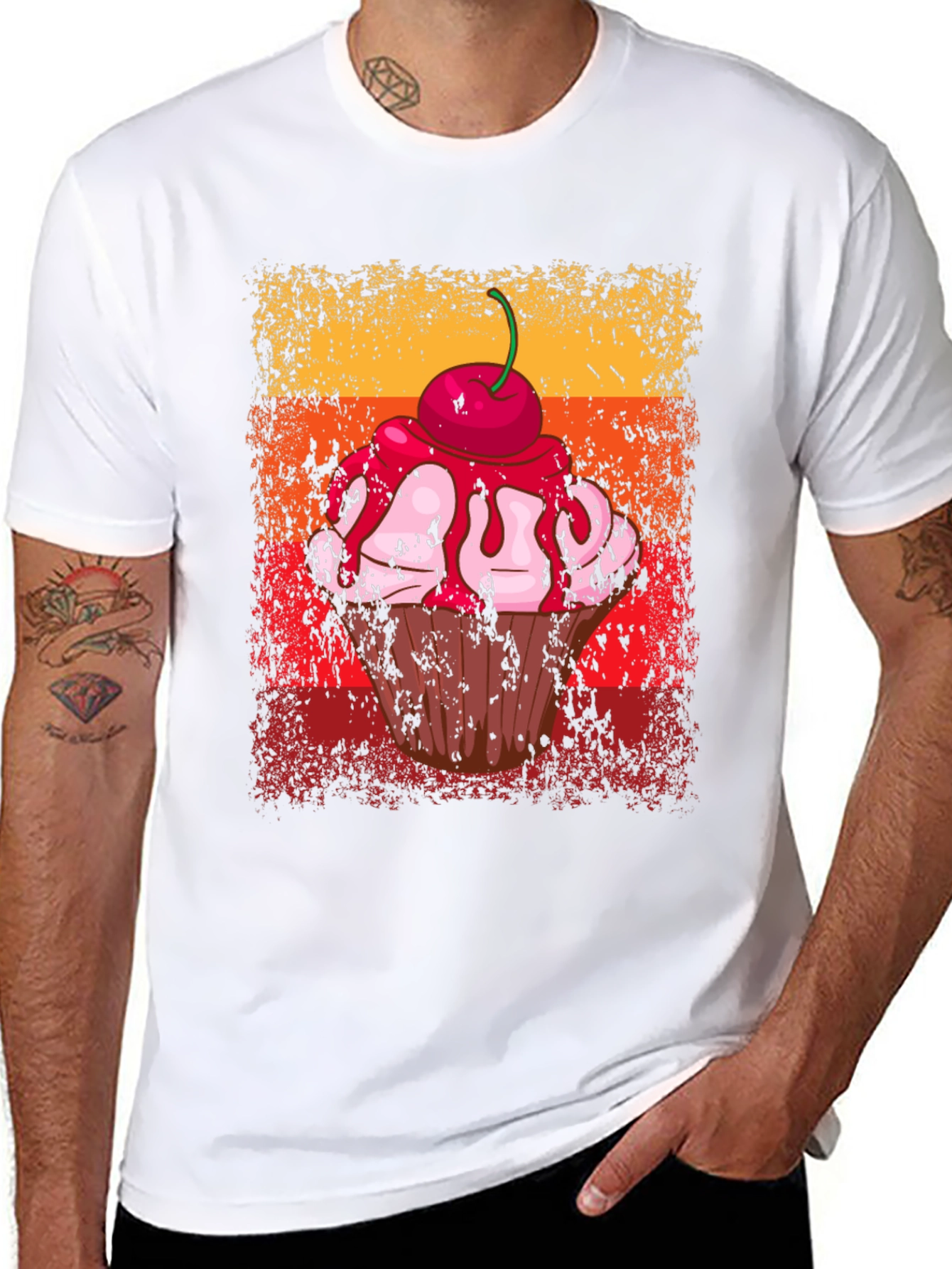 Retro Cupcake Graphic Tee - Stylish Novelty T-Shirt