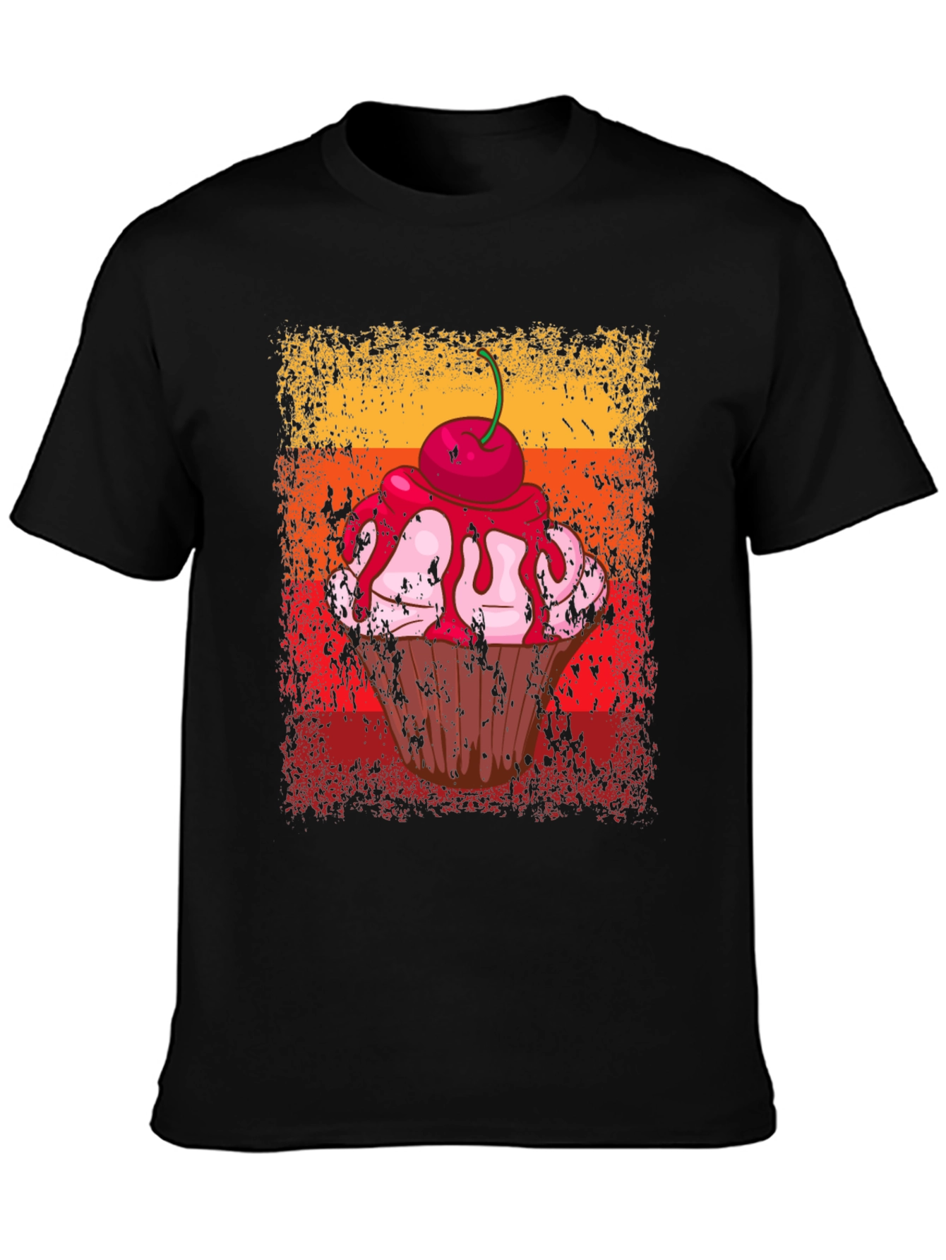 Retro Cupcake Graphic Tee - Stylish Novelty T-Shirt