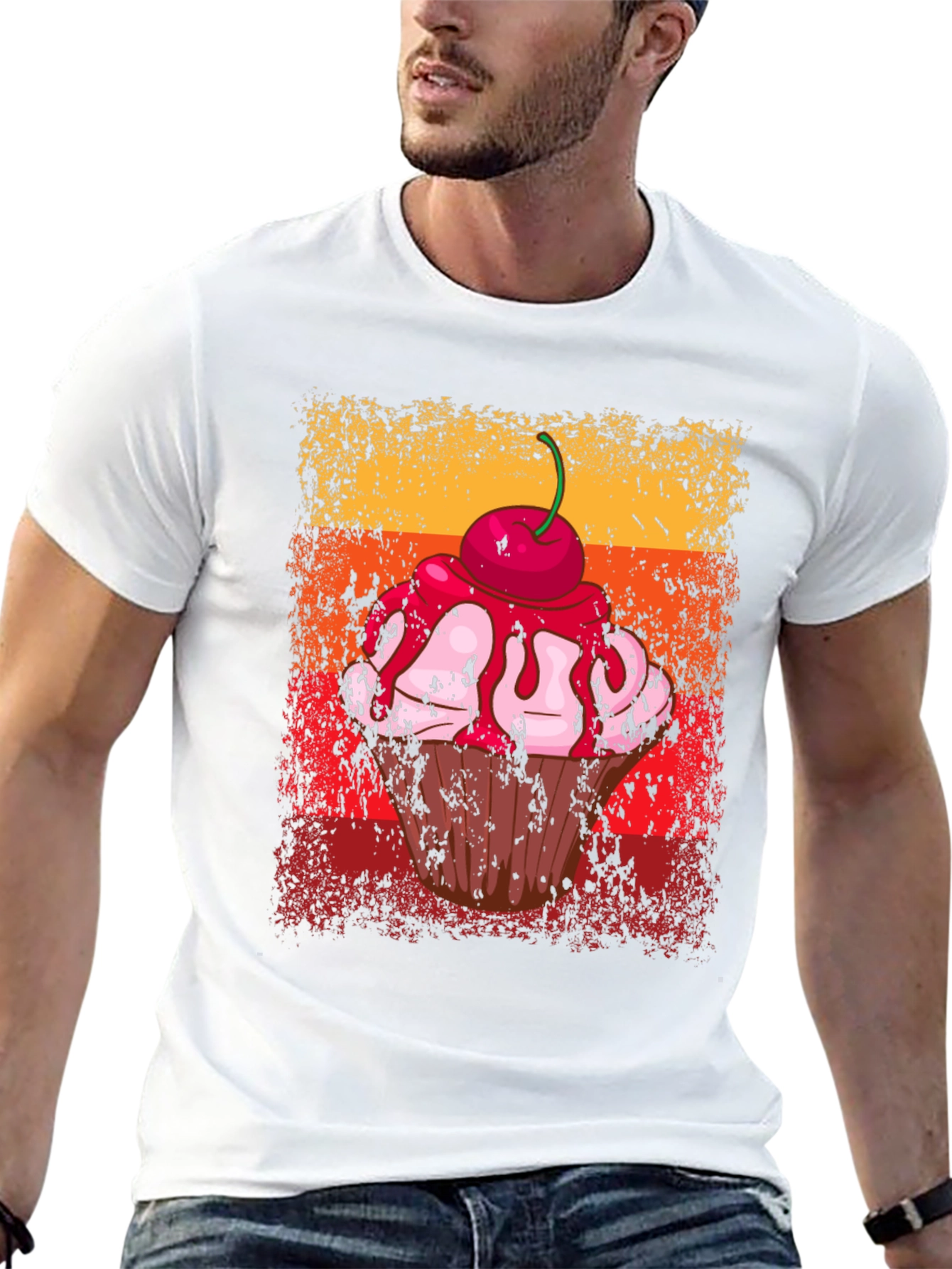 Retro Cupcake Graphic Tee - Stylish Novelty T-Shirt