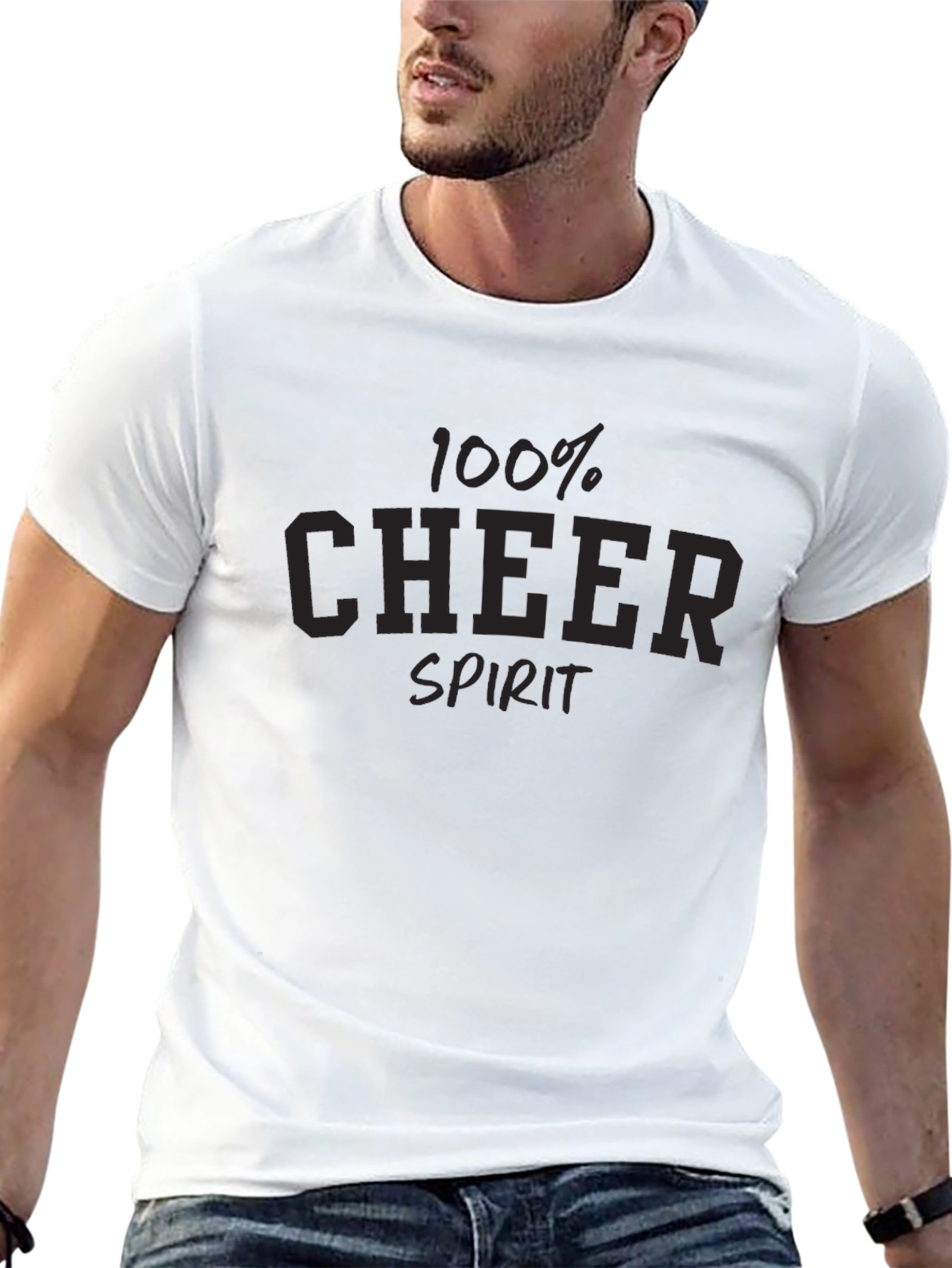 100% Cheer Spirit Graphic Tee - Black