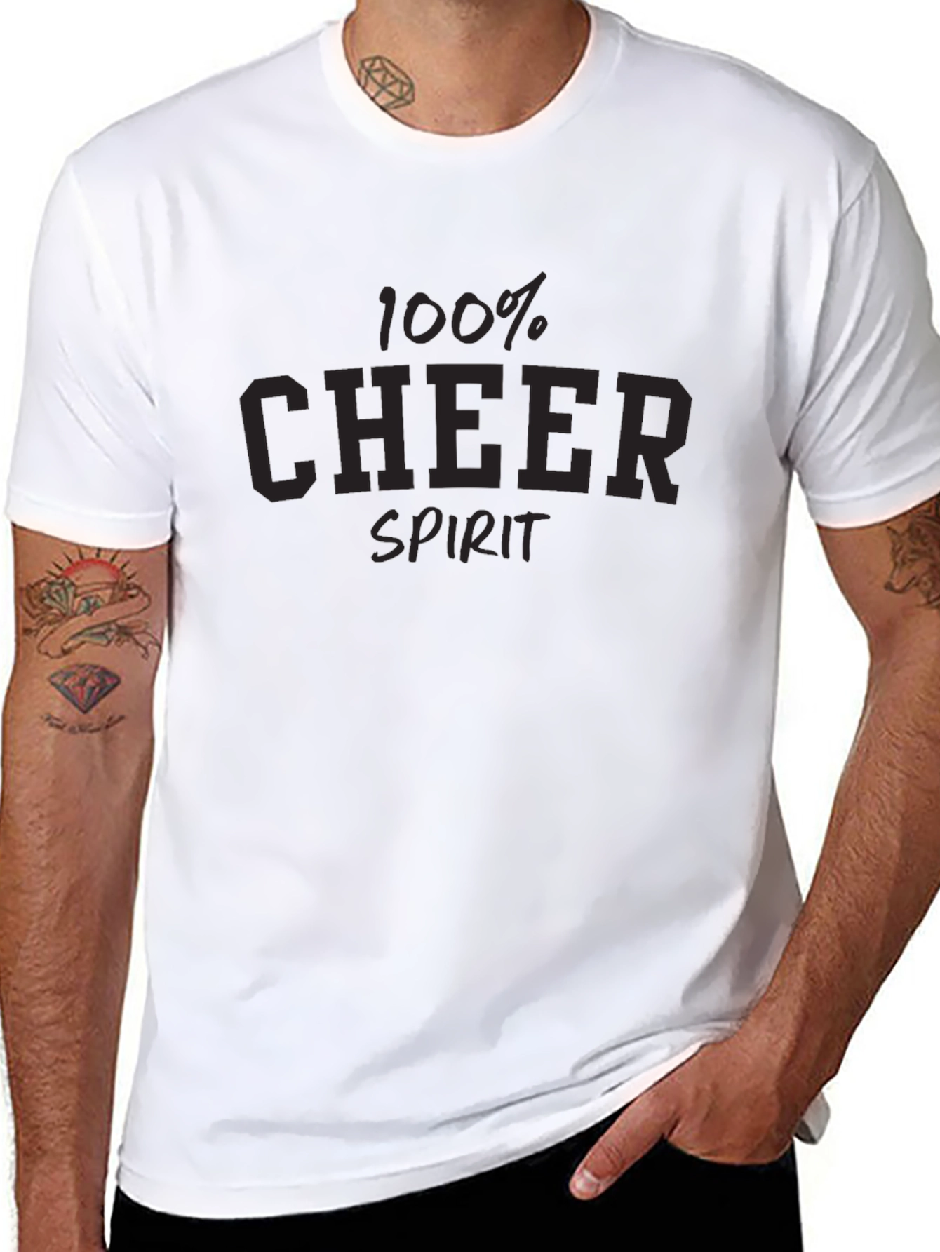 100% Cheer Spirit Graphic Tee - Black