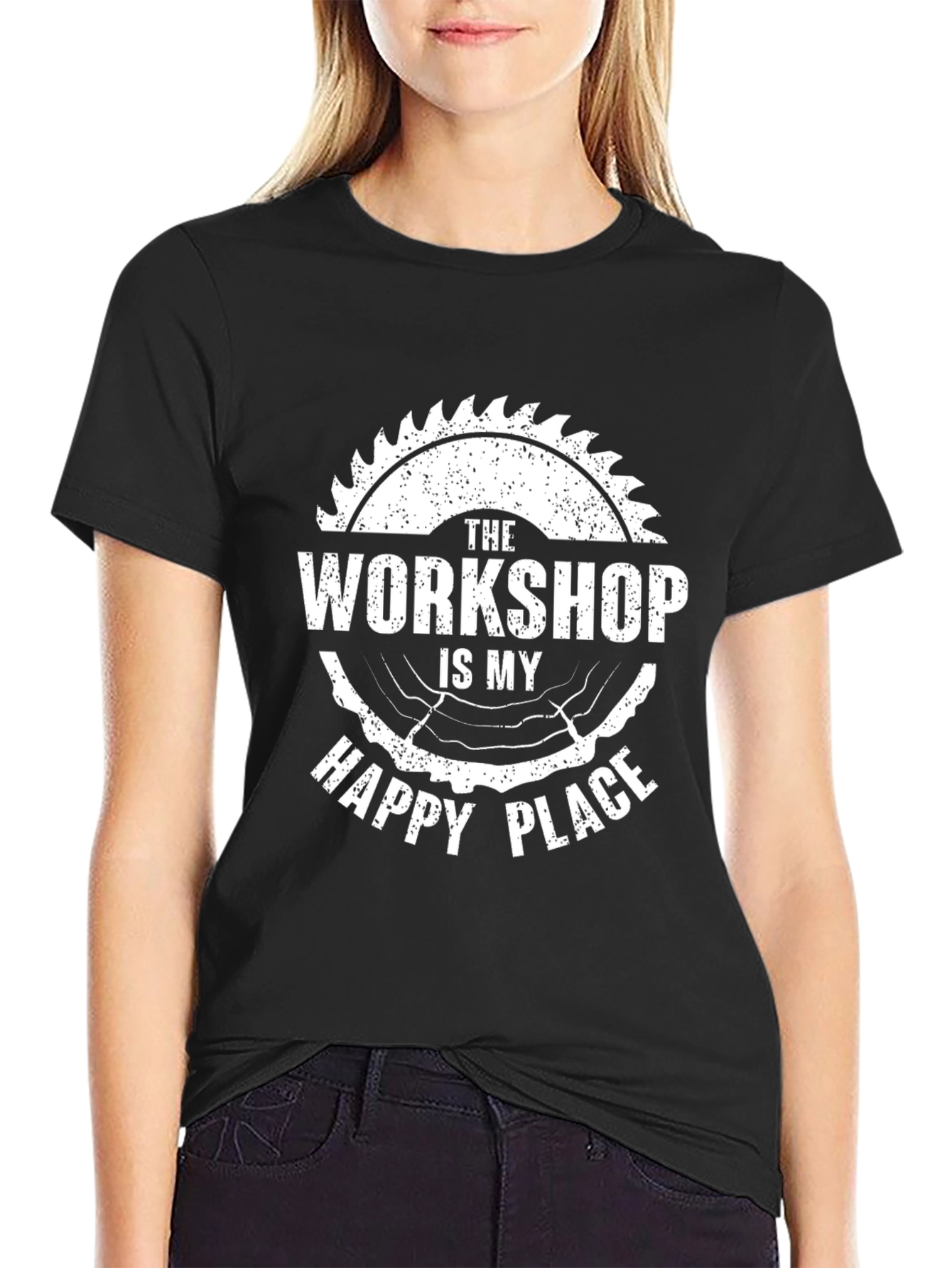 Workshop Happy Place Black Graphic Tee