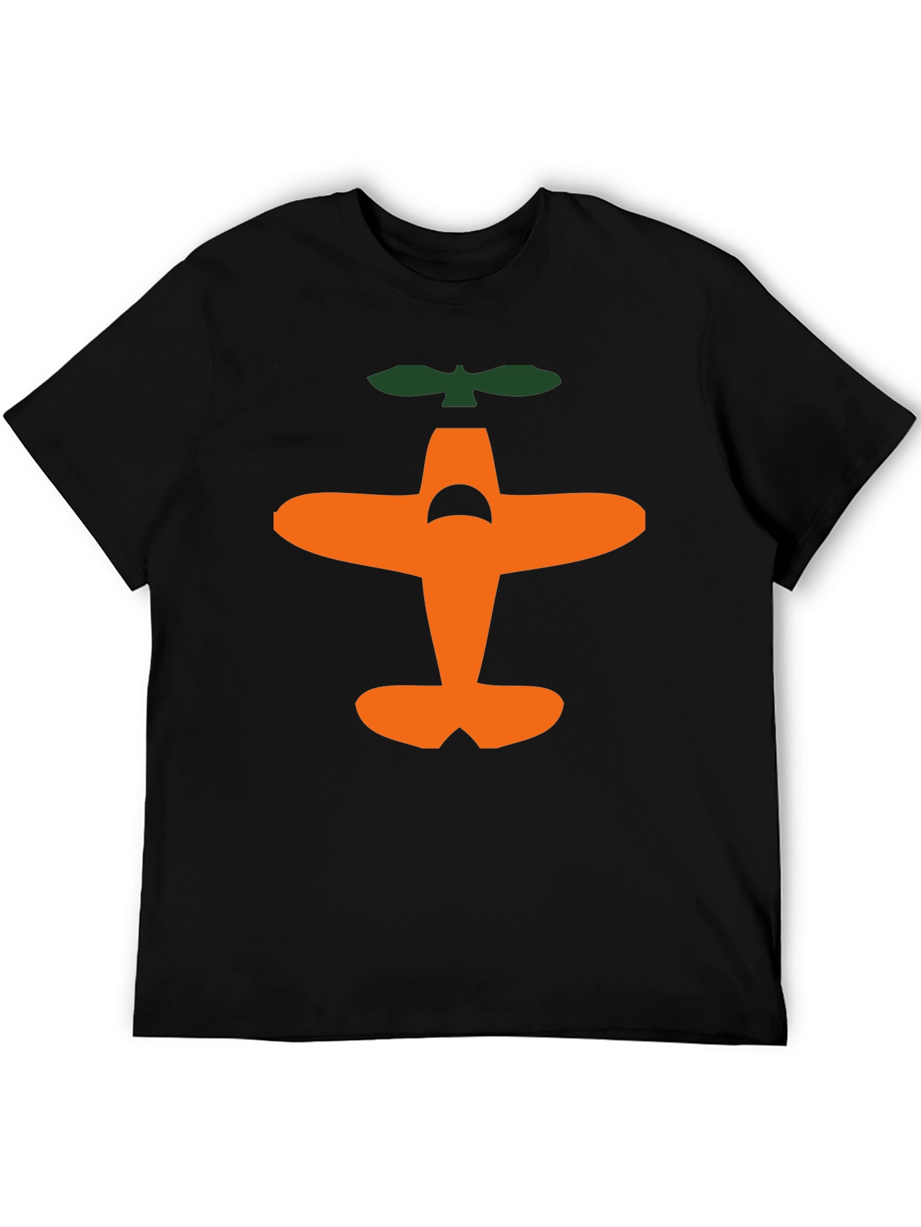 Airplane Graphic Tee - Black Cotton T-Shirt