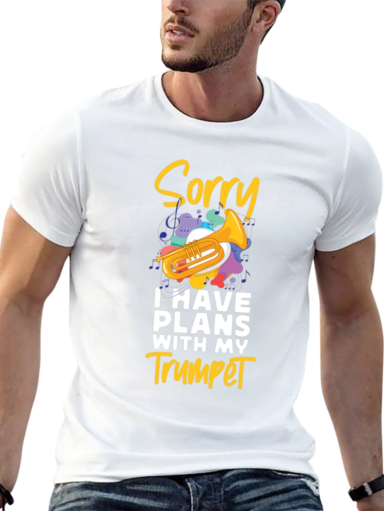 Sorry Trumpet Player Black T-Shirt