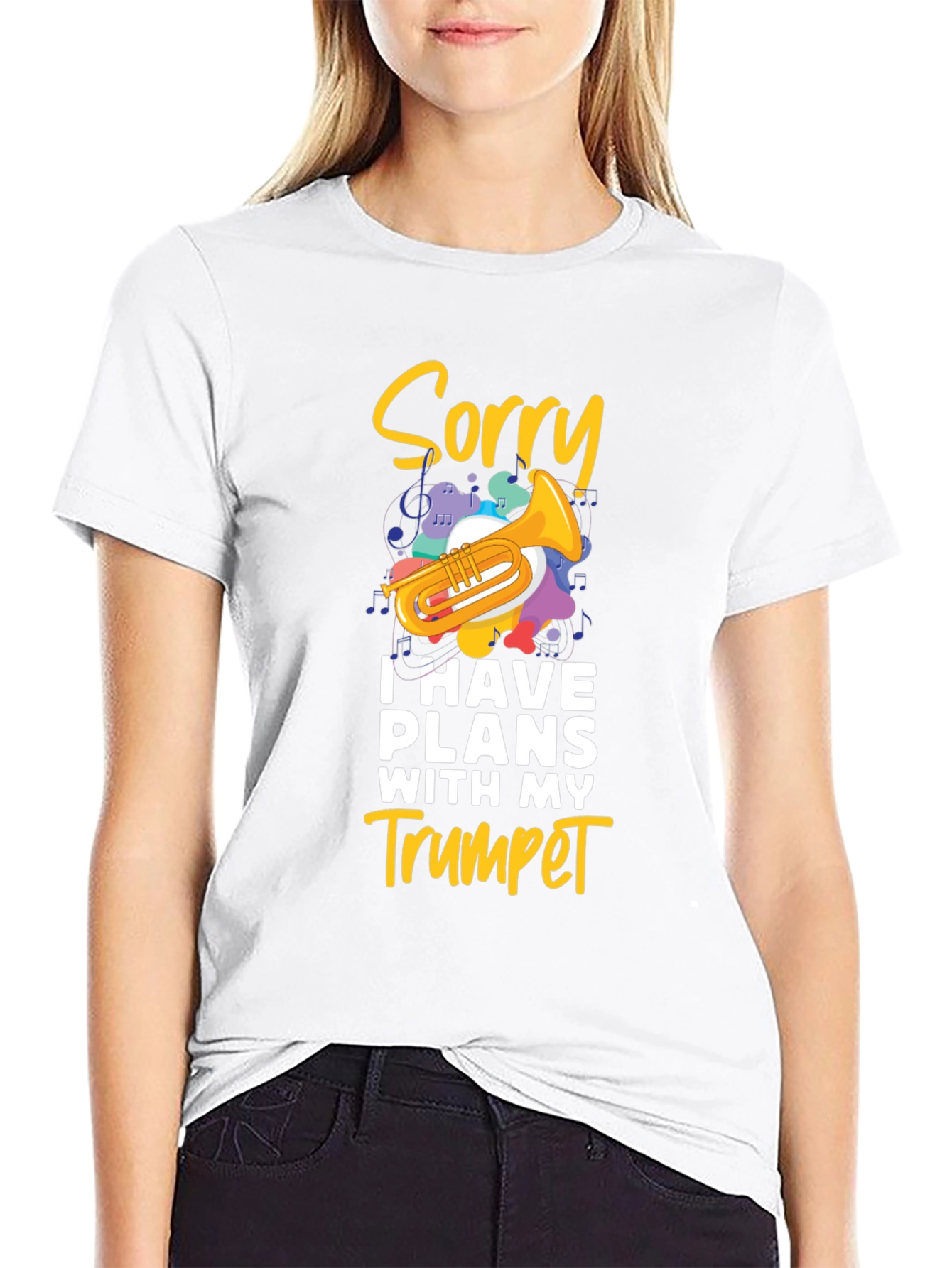 Sorry Trumpet Player Black T-Shirt