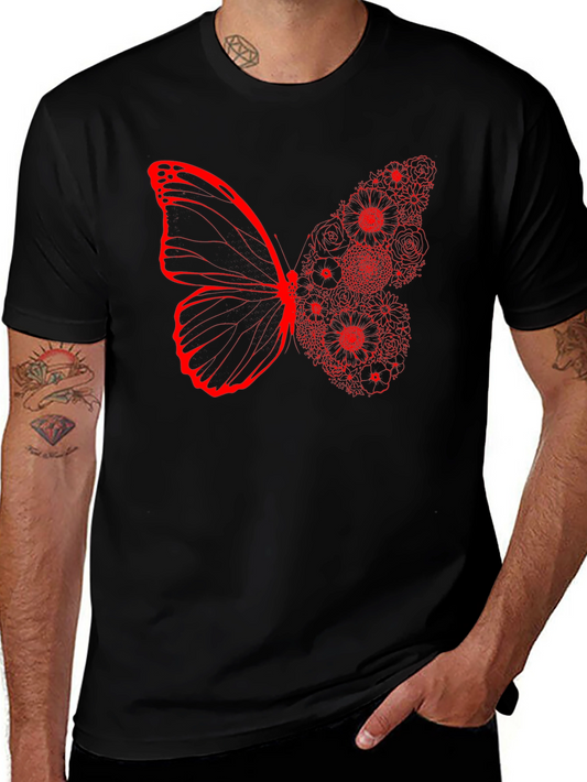 Butterfly Floral Graphic Print Tee
