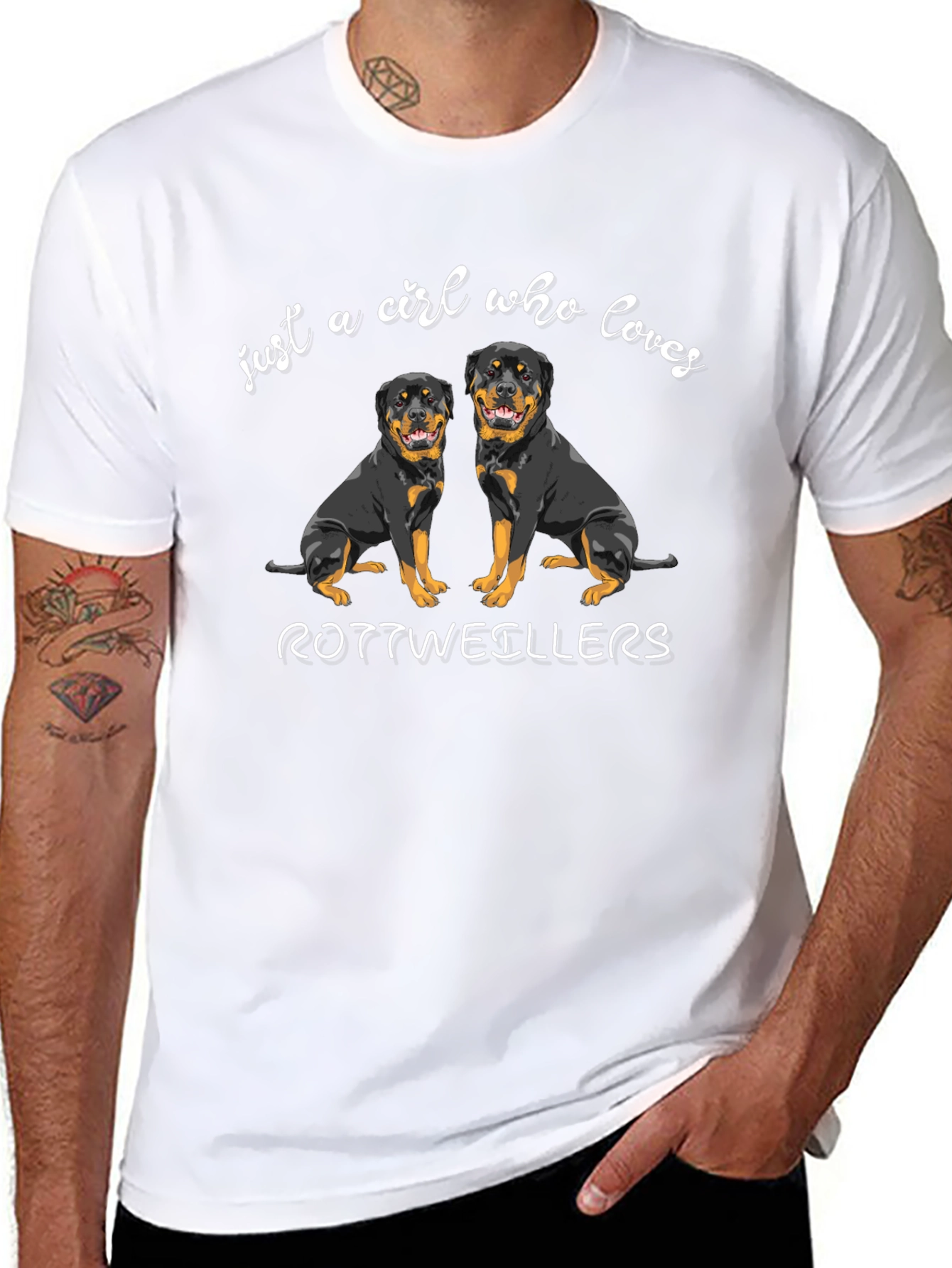Rottweiler Lovers Black T-Shirt