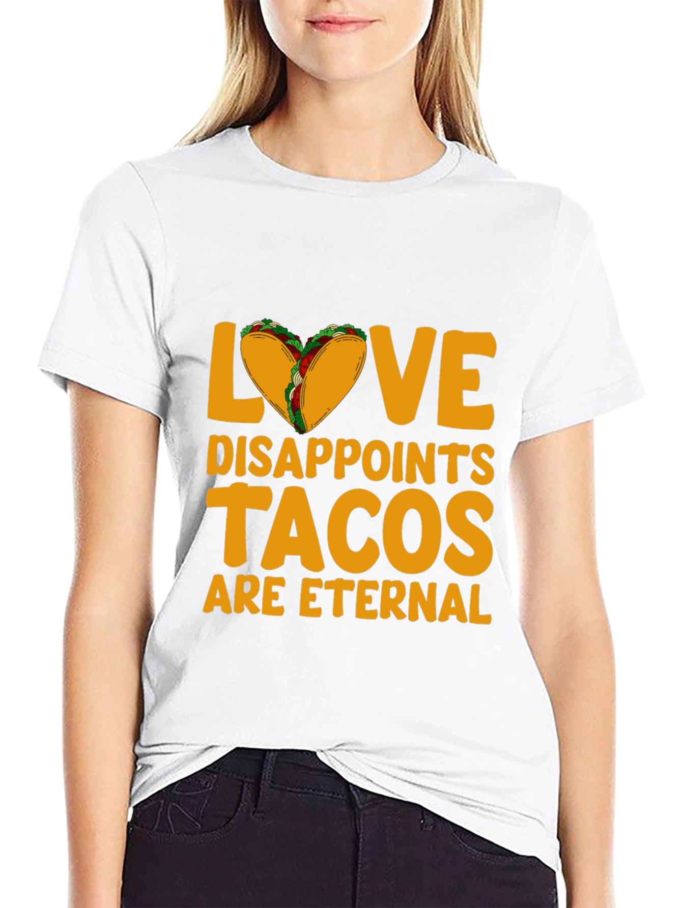 Love Disappoints Tacos Eternal Black Graphic Tee