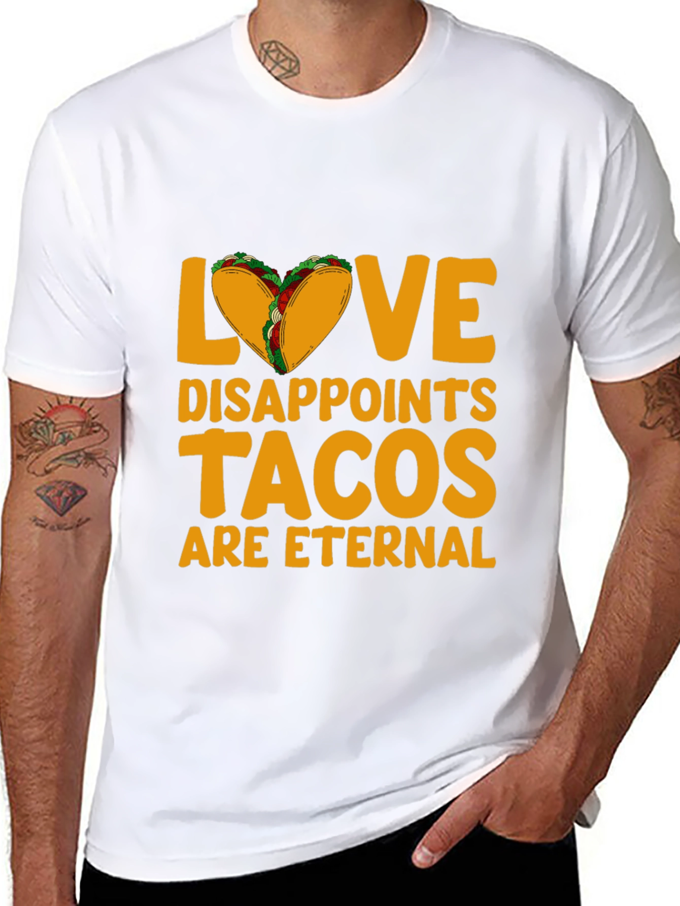Love Disappoints Tacos Eternal Black Graphic Tee