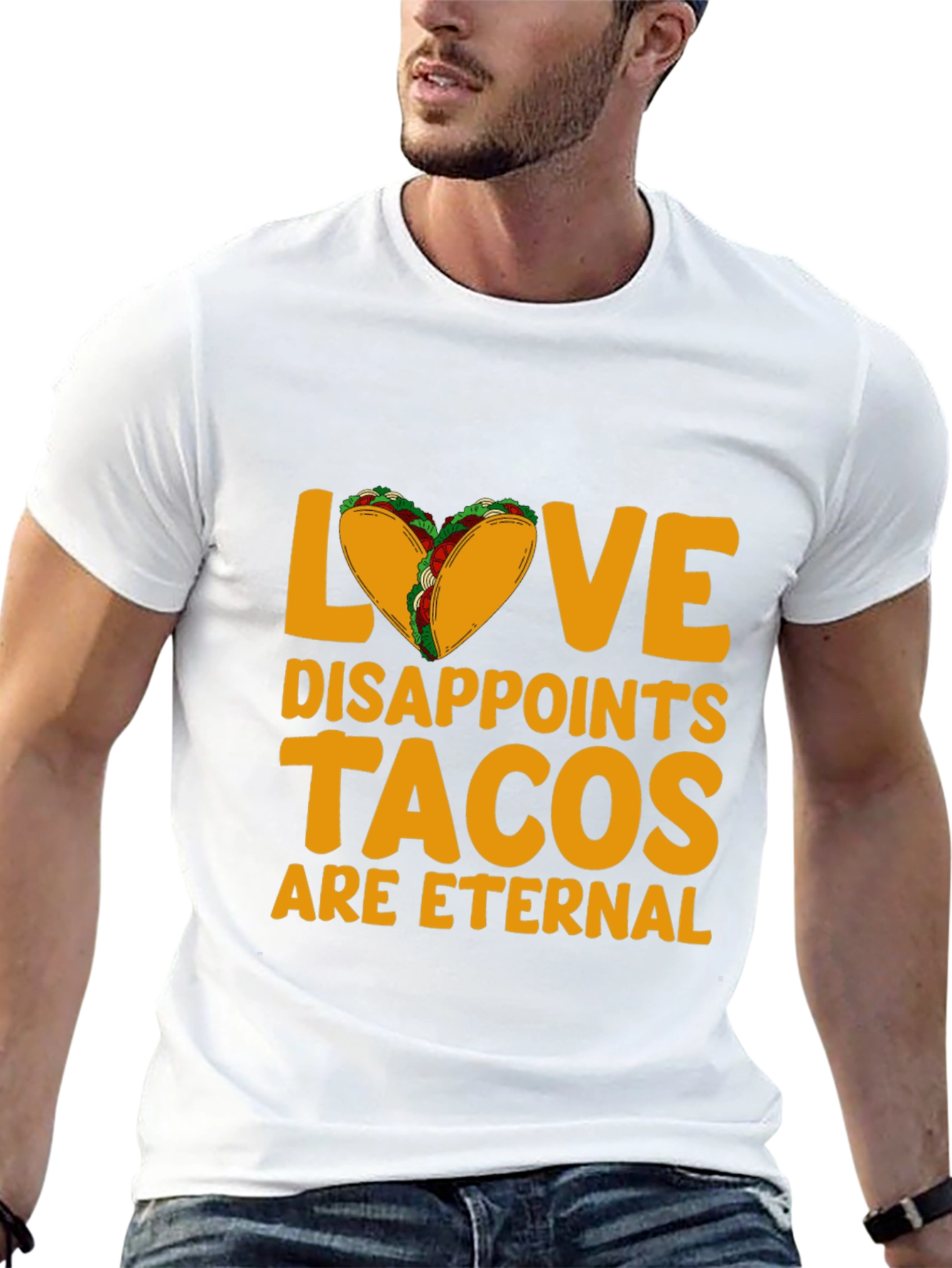 Love Disappoints Tacos Eternal Black Graphic Tee