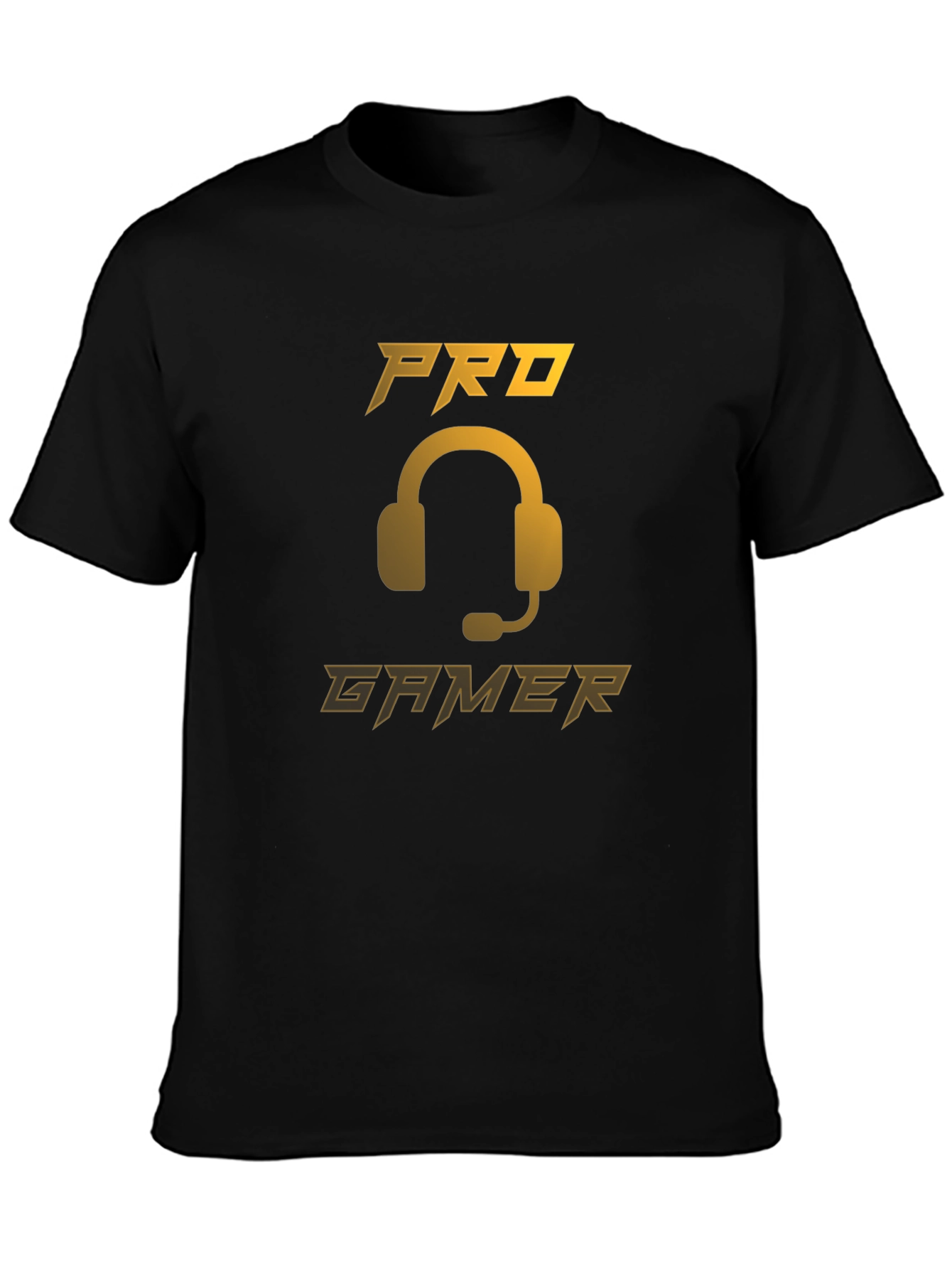 Pro Gamer Black T-Shirt - Gaming Headset Design