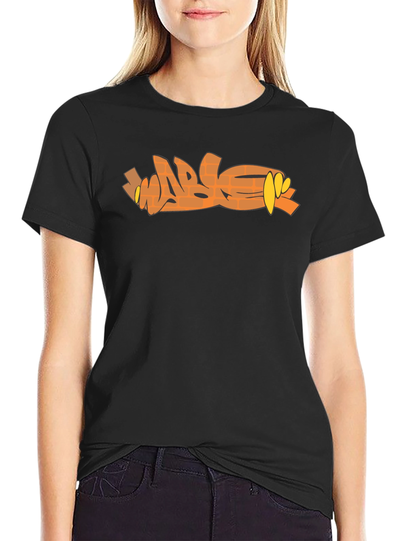Brick Graffiti Style T-Shirt - Trendy Urban Design