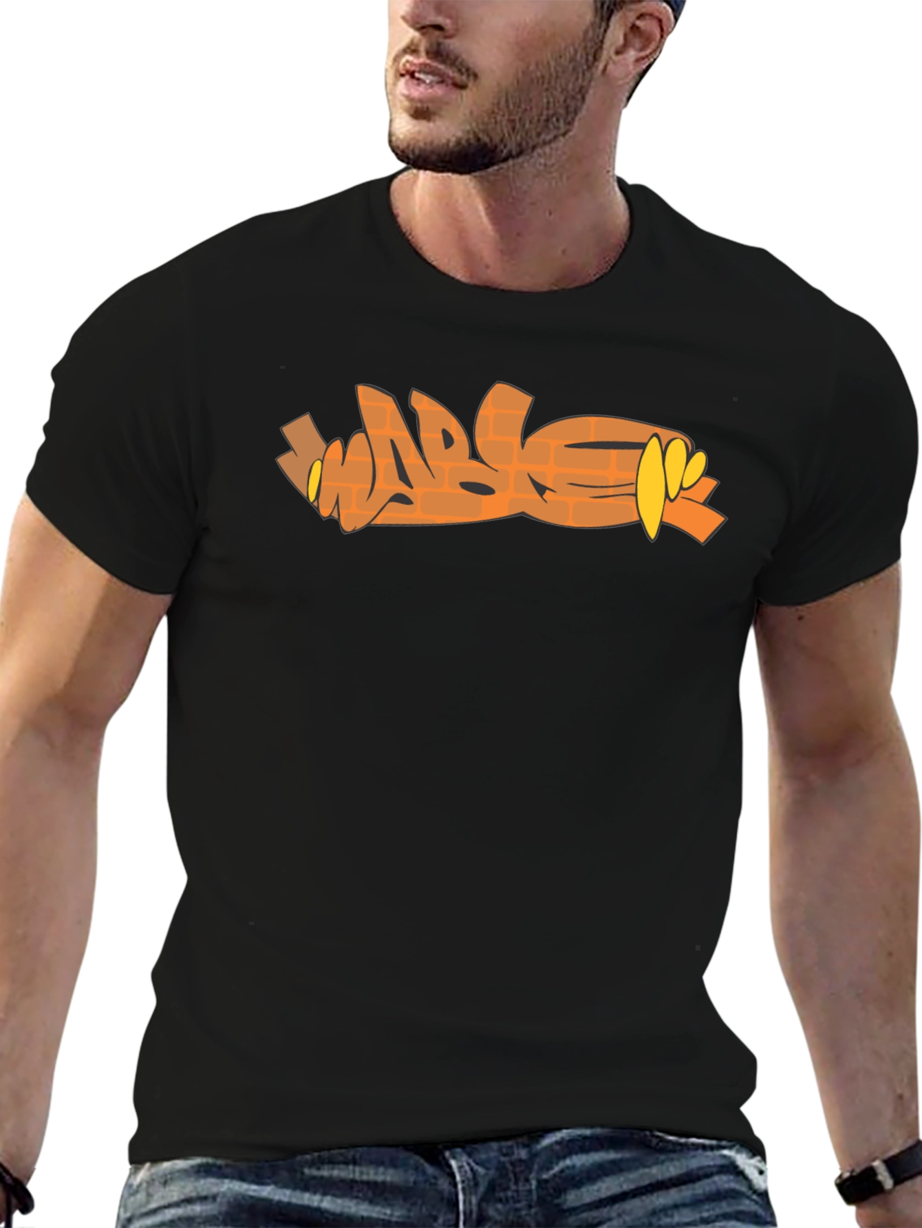 Brick Graffiti Style T-Shirt - Trendy Urban Design