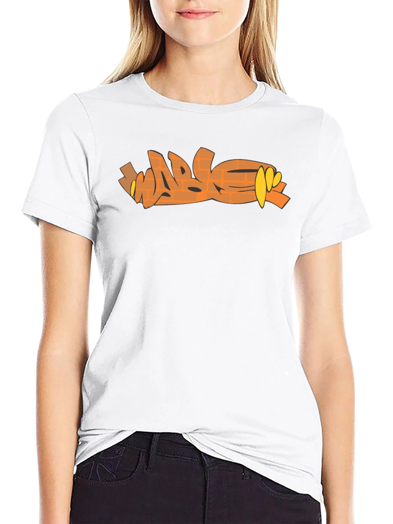 Brick Graffiti Style T-Shirt - Trendy Urban Design