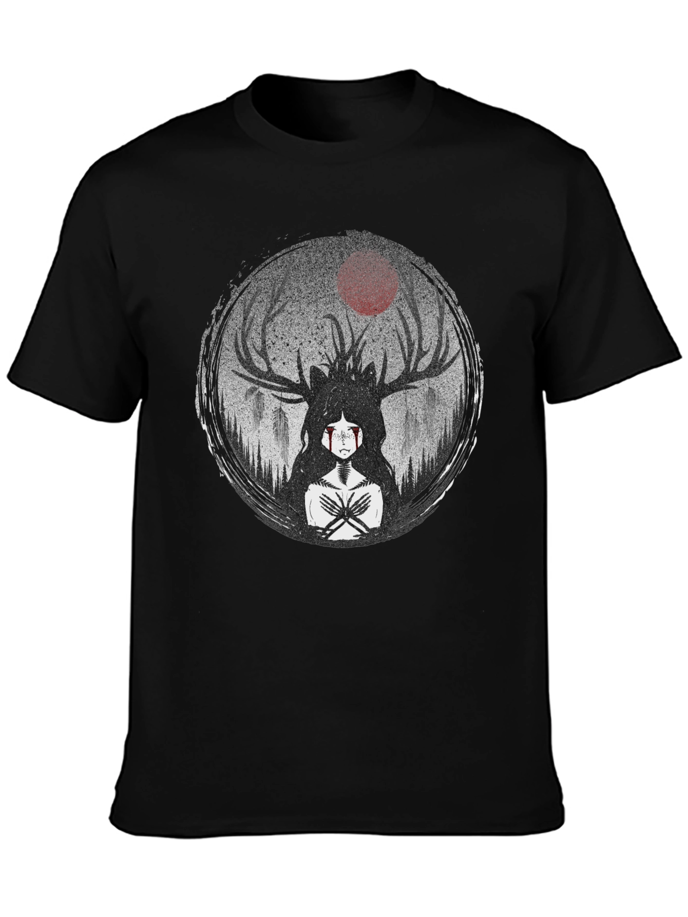 Mystic Antler T-Shirt - Dark Forest Design