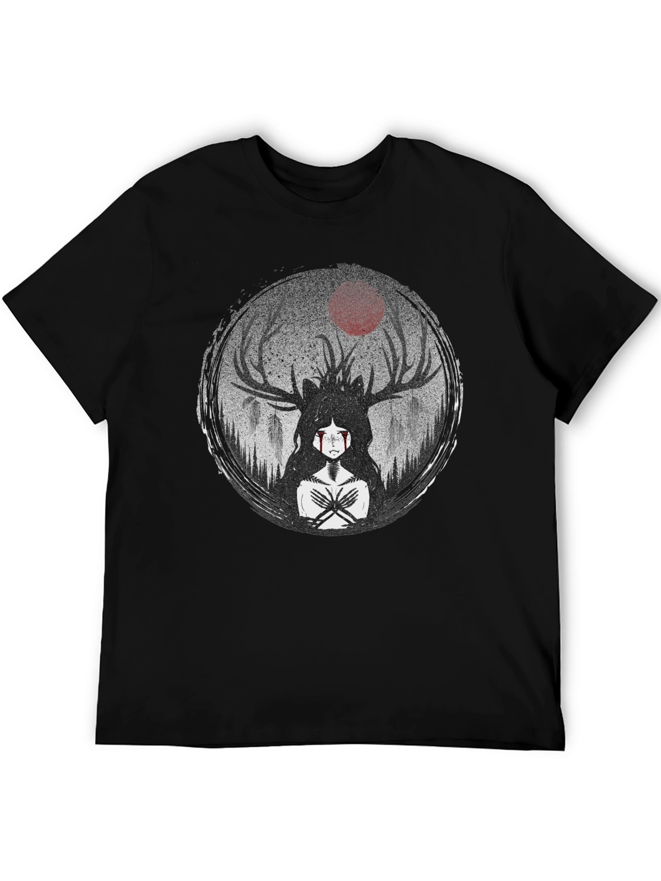 Mystic Antler T-Shirt - Dark Forest Design