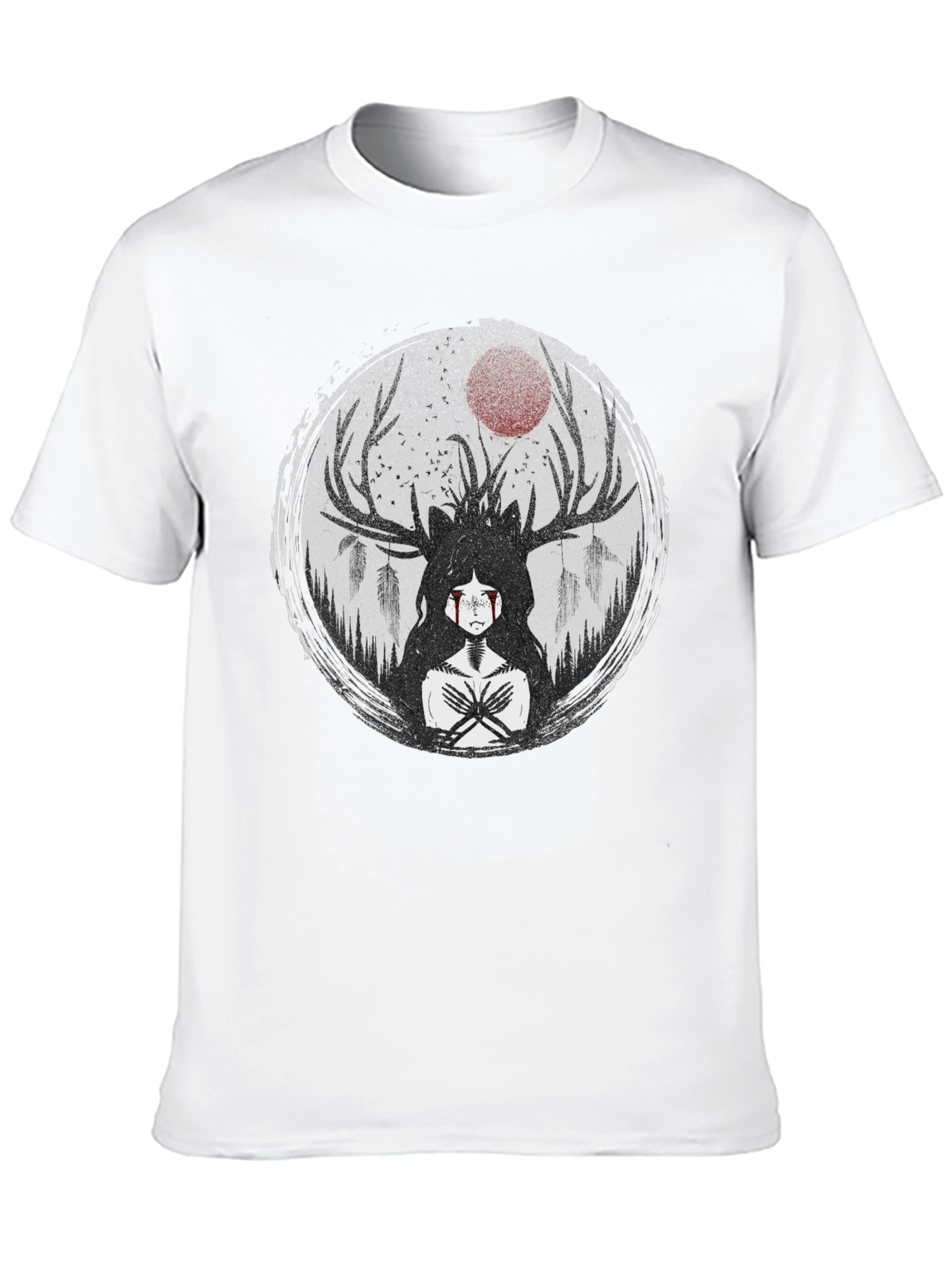 Mystic Antler T-Shirt - Dark Forest Design
