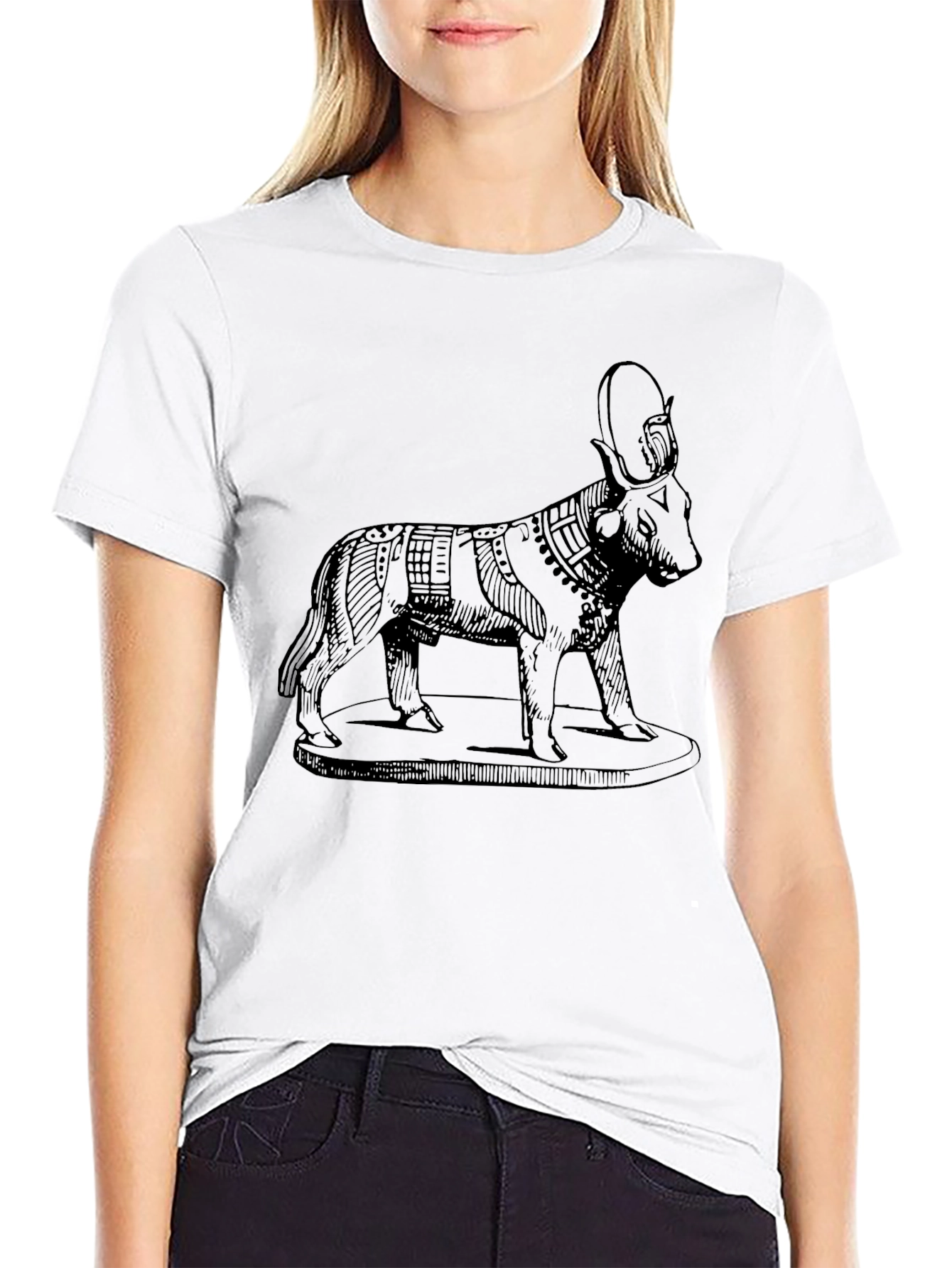 Egyptian God Apis Bull Graphic Tee - Black