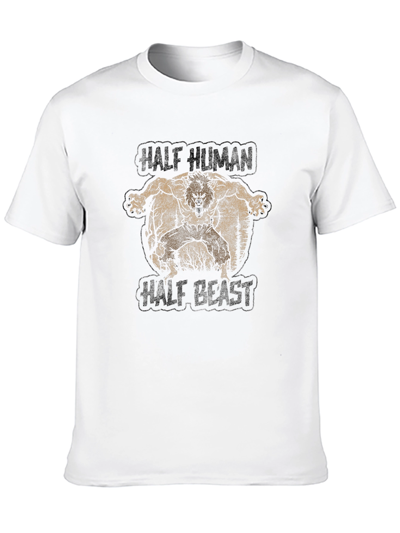Half Human Half Beast Graphic T-Shirt