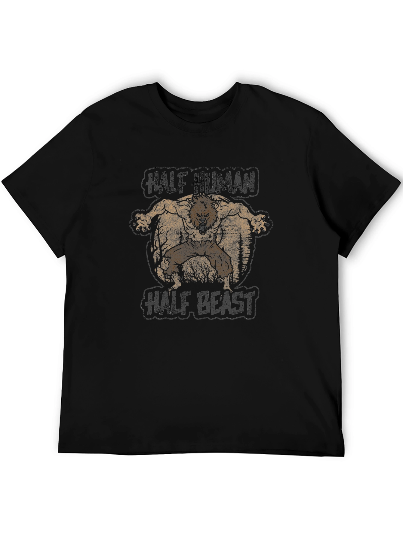 Half Human Half Beast Graphic T-Shirt