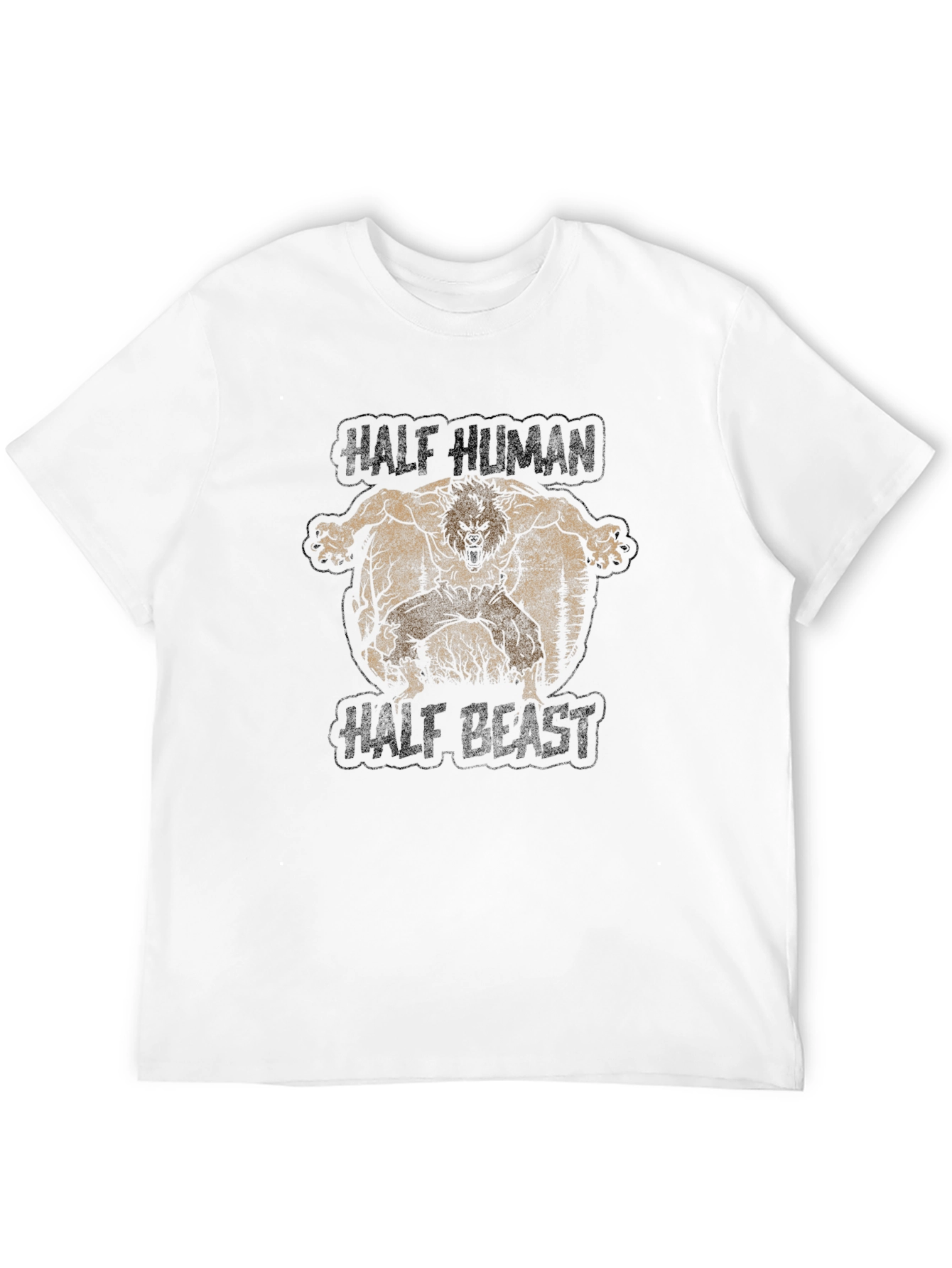 Half Human Half Beast Graphic T-Shirt