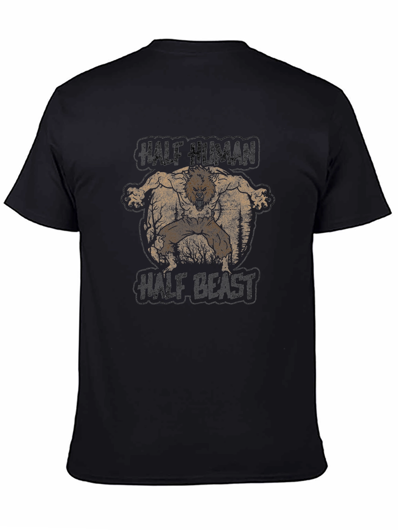Half Human Half Beast Graphic T-Shirt