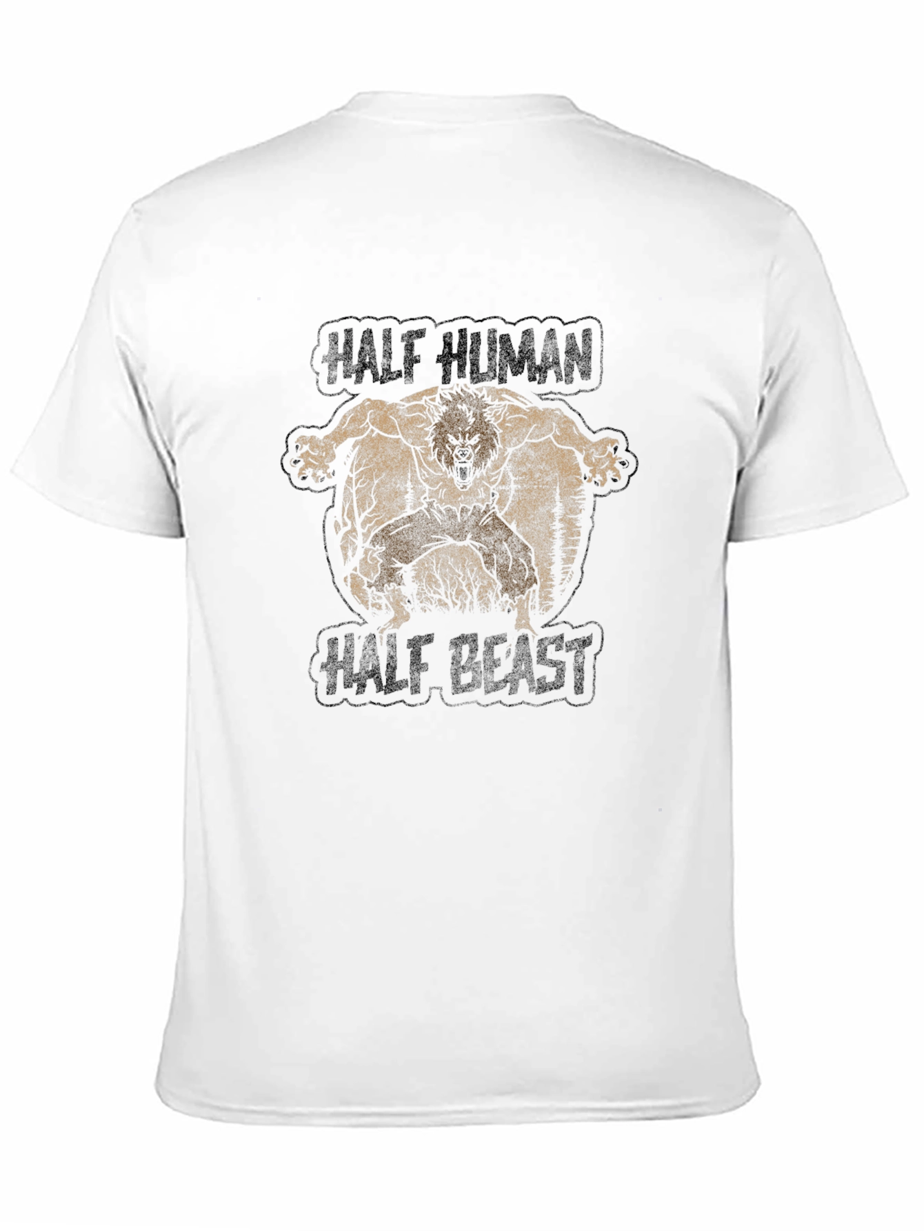 Half Human Half Beast Graphic T-Shirt