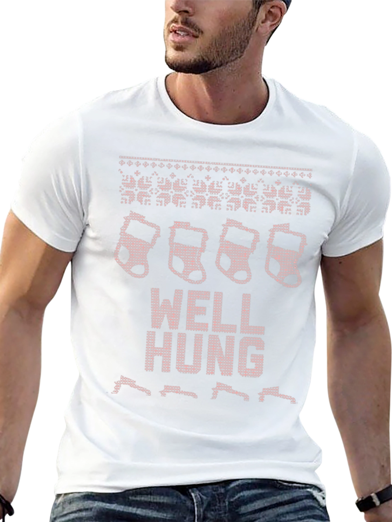 Well Hung Christmas Stockings Graphic Tee