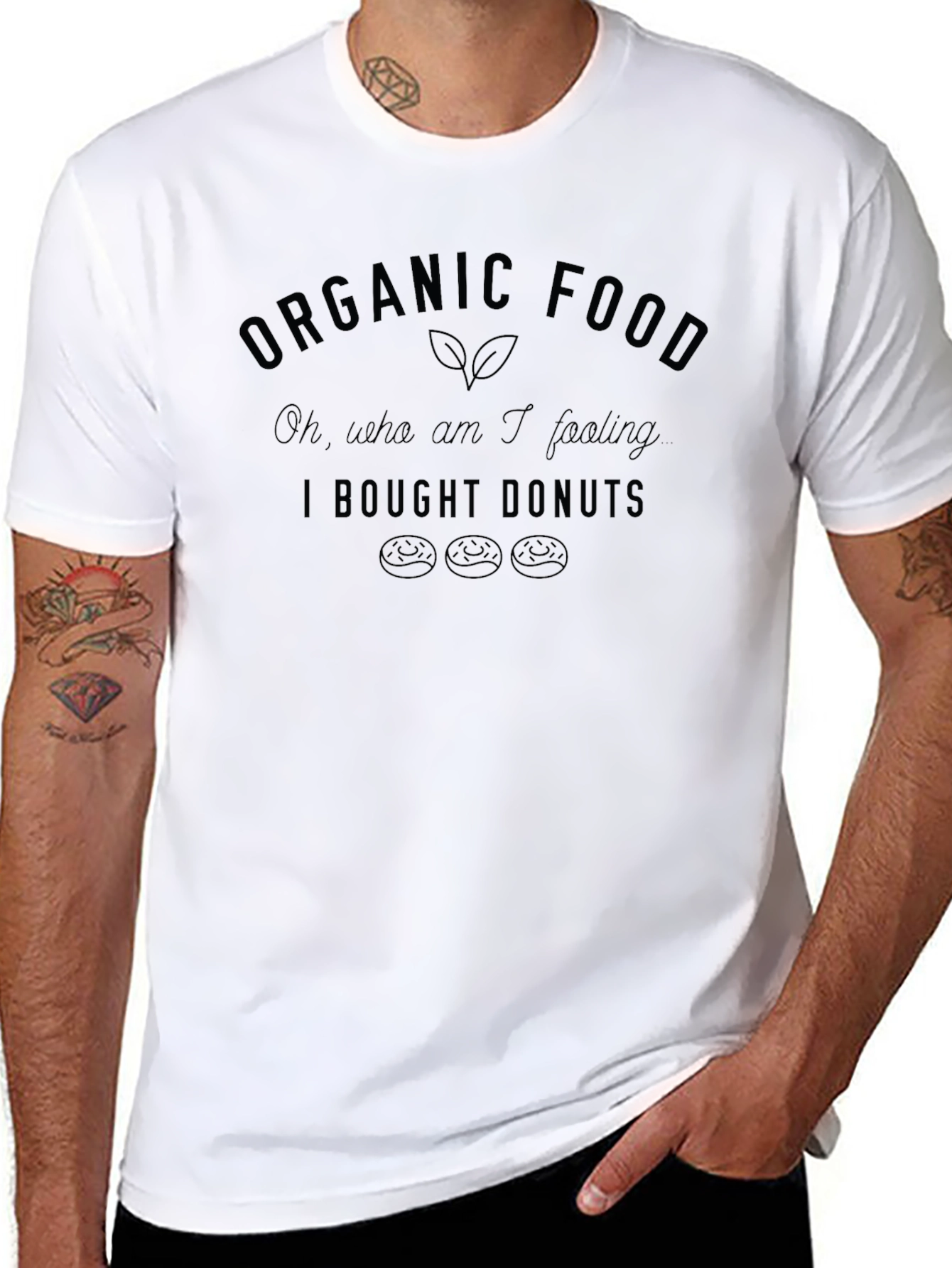 Organic Food I Bought Donuts Black Graphic T-Shirt