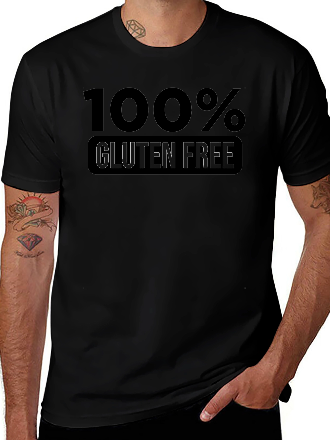 100% Gluten Free Graphic T-Shirt - Black