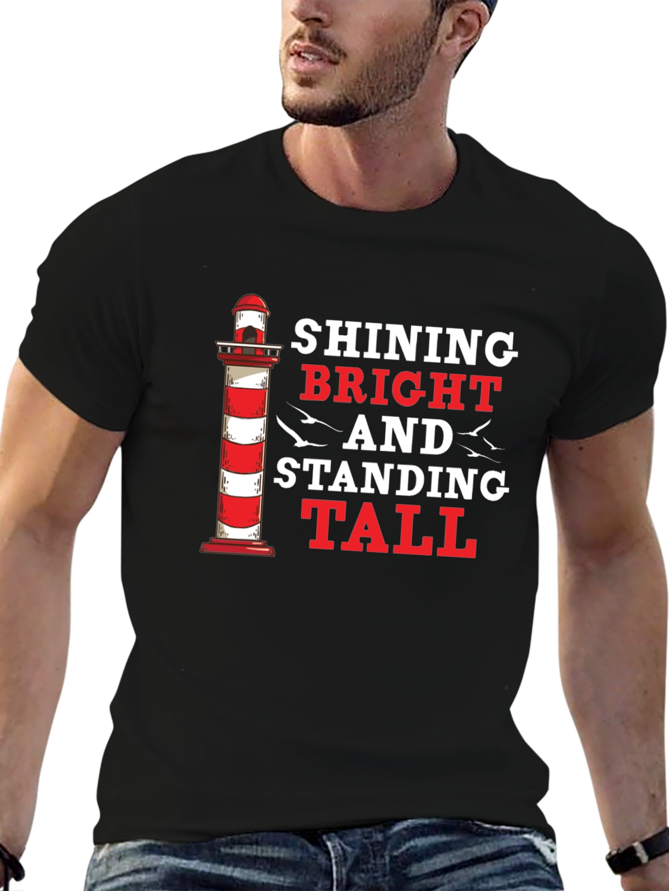 Shining Bright Lighthouse Graphic T-Shirt