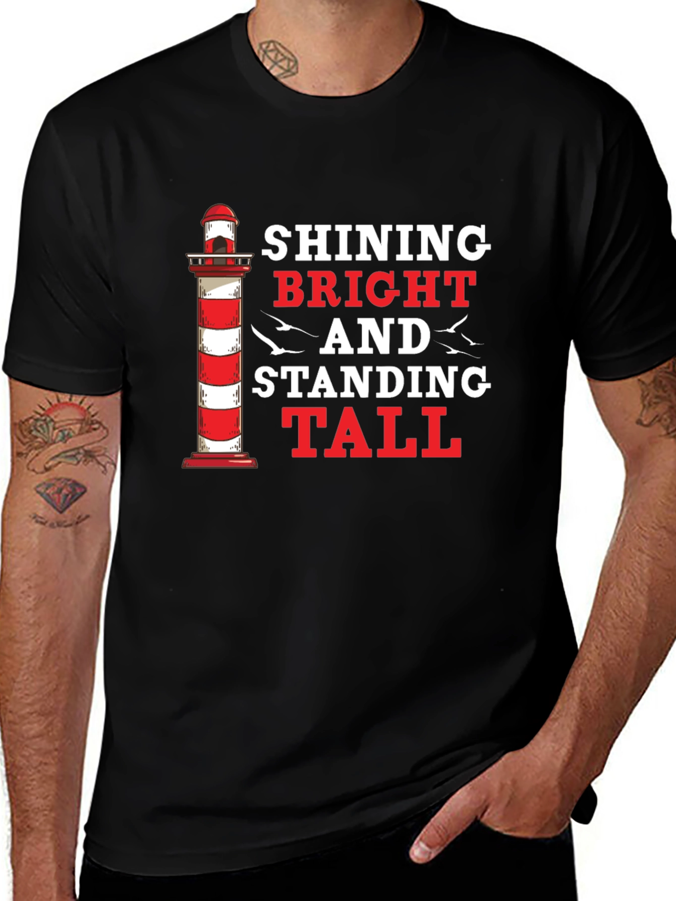 Shining Bright Lighthouse Graphic T-Shirt