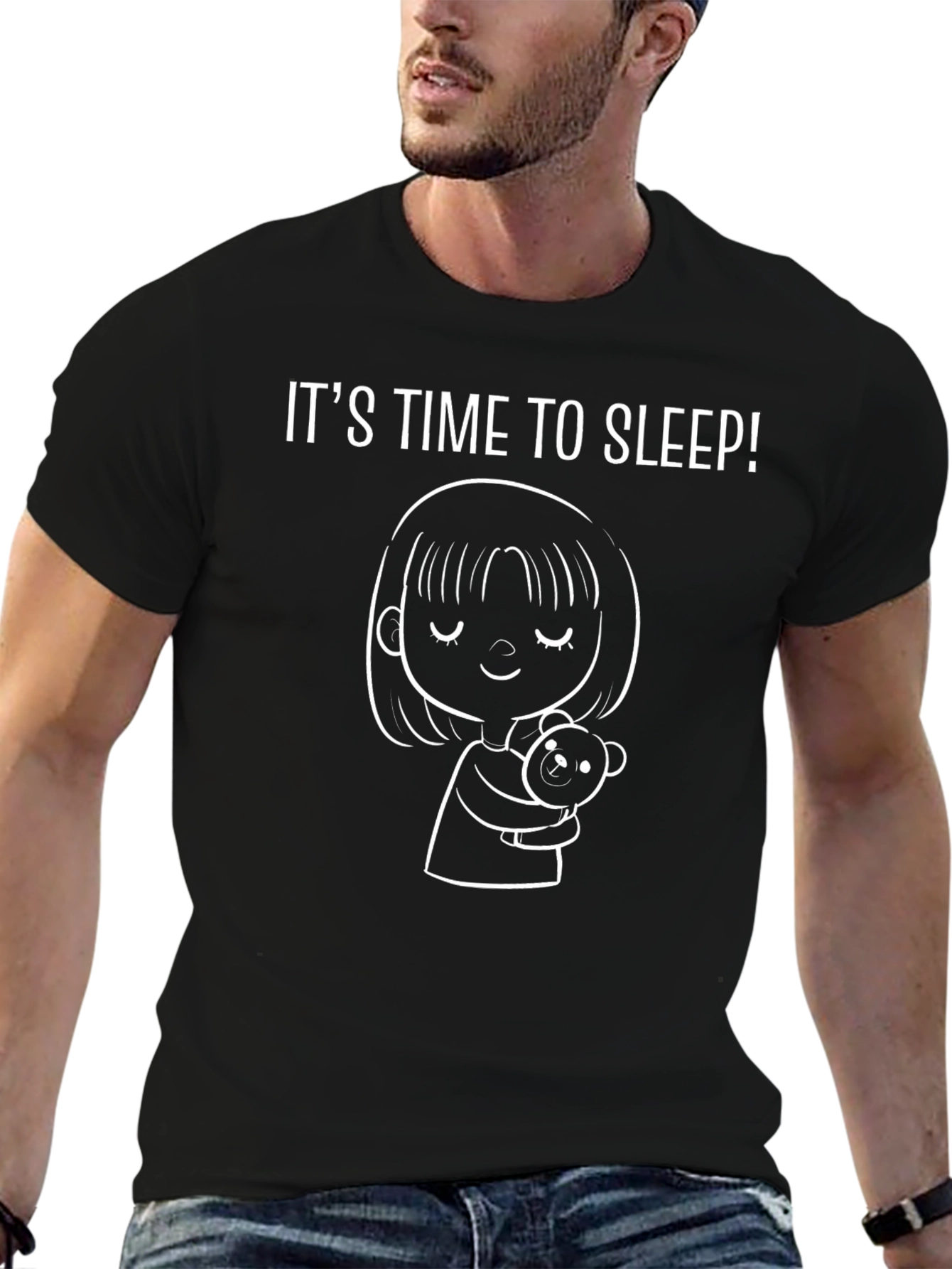 Its Time to Sleep Black T-Shirt