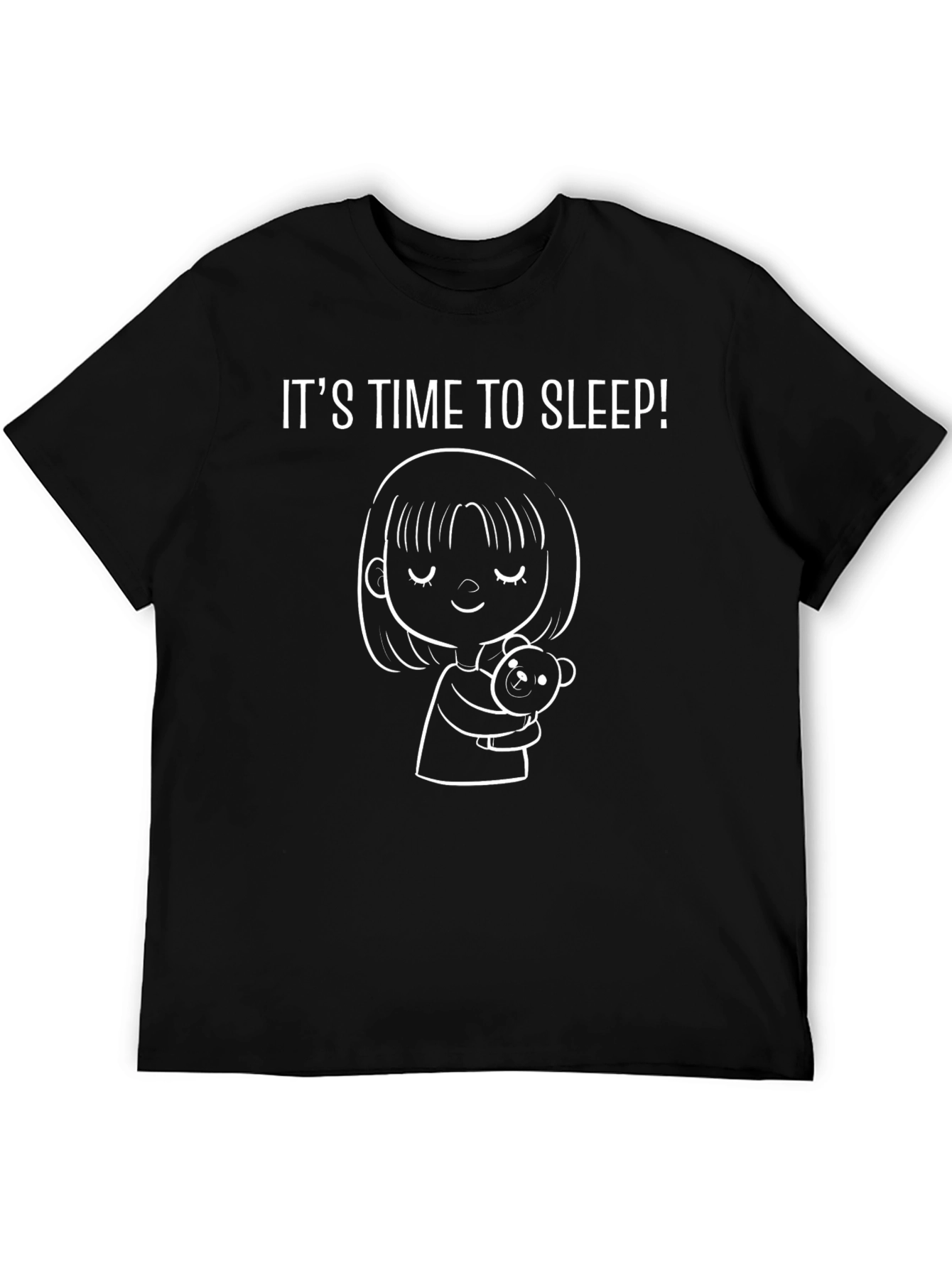 Its Time to Sleep Black T-Shirt